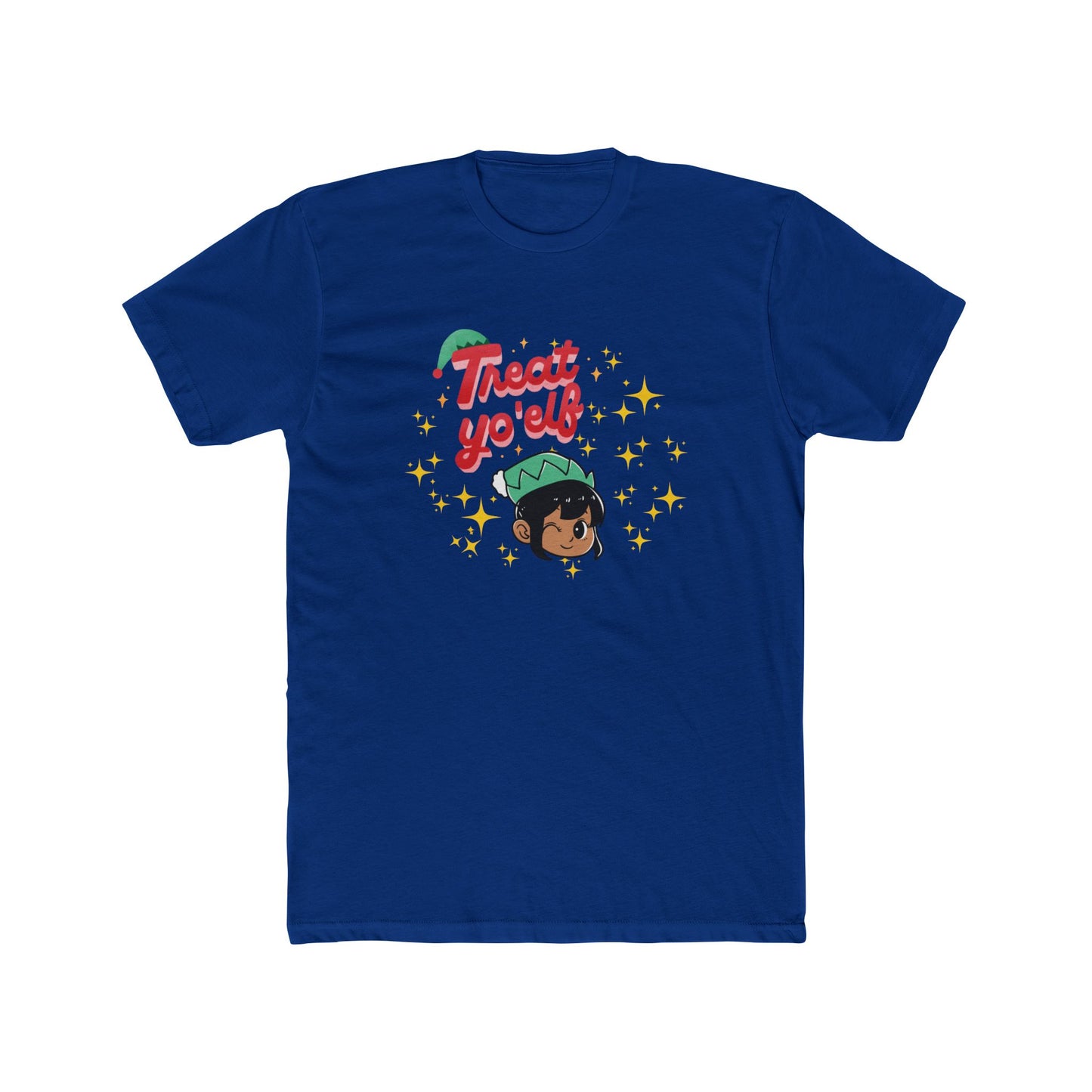 Treat Yo’Elf Ladies Christmas T‑Shirt — Cute& Sassy Elf Graphic Holiday Tee