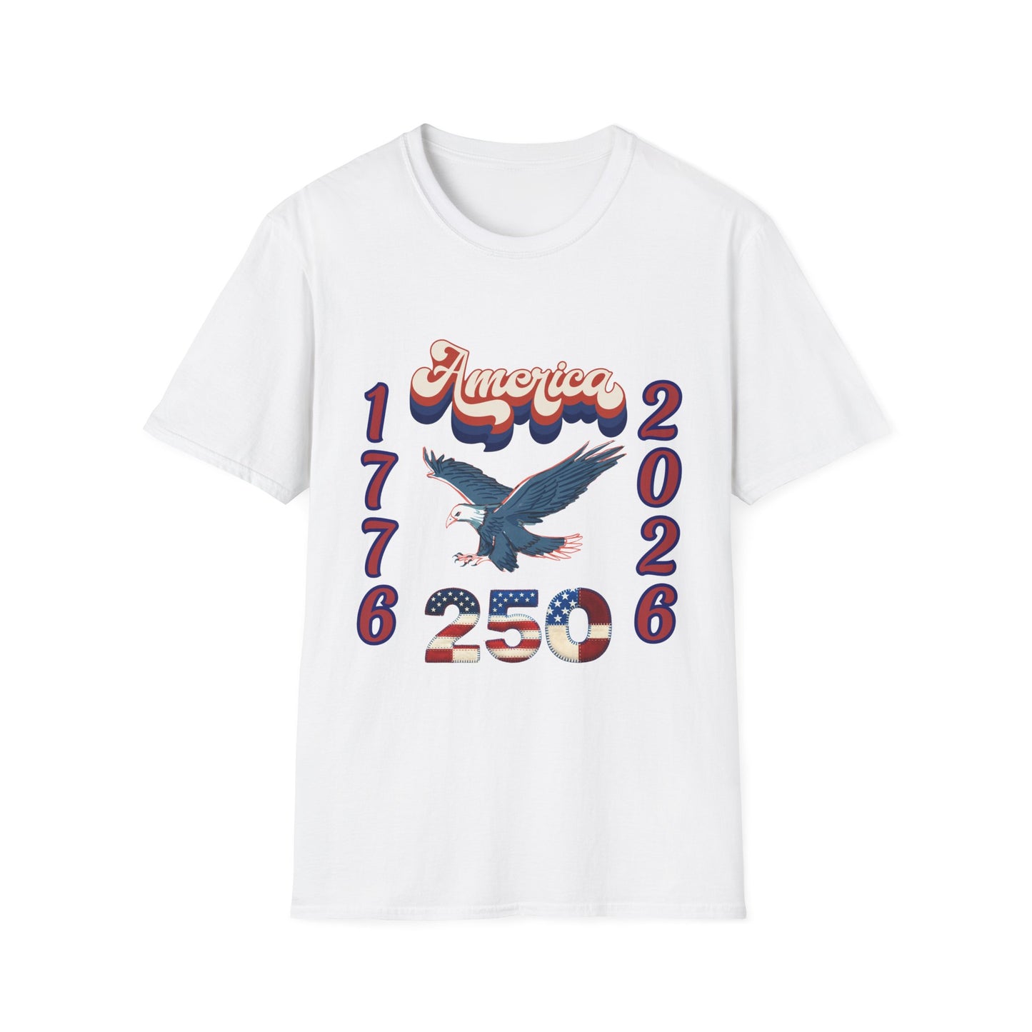 America 1776–2026 Patriotic T-Shirt — Soaring Eagle & Retro Script ,250th Anniversary Tee