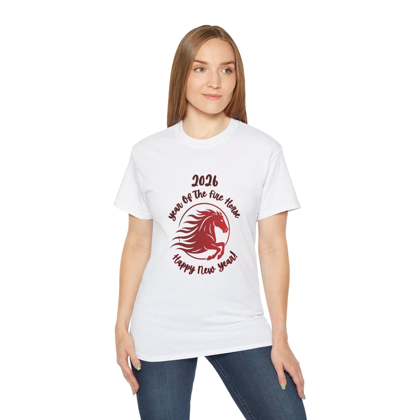 2026 "Year of the Horse" Tee — "Happy New Year" Lunar/ Chinese New Year, Unisex Adult T-Shirt