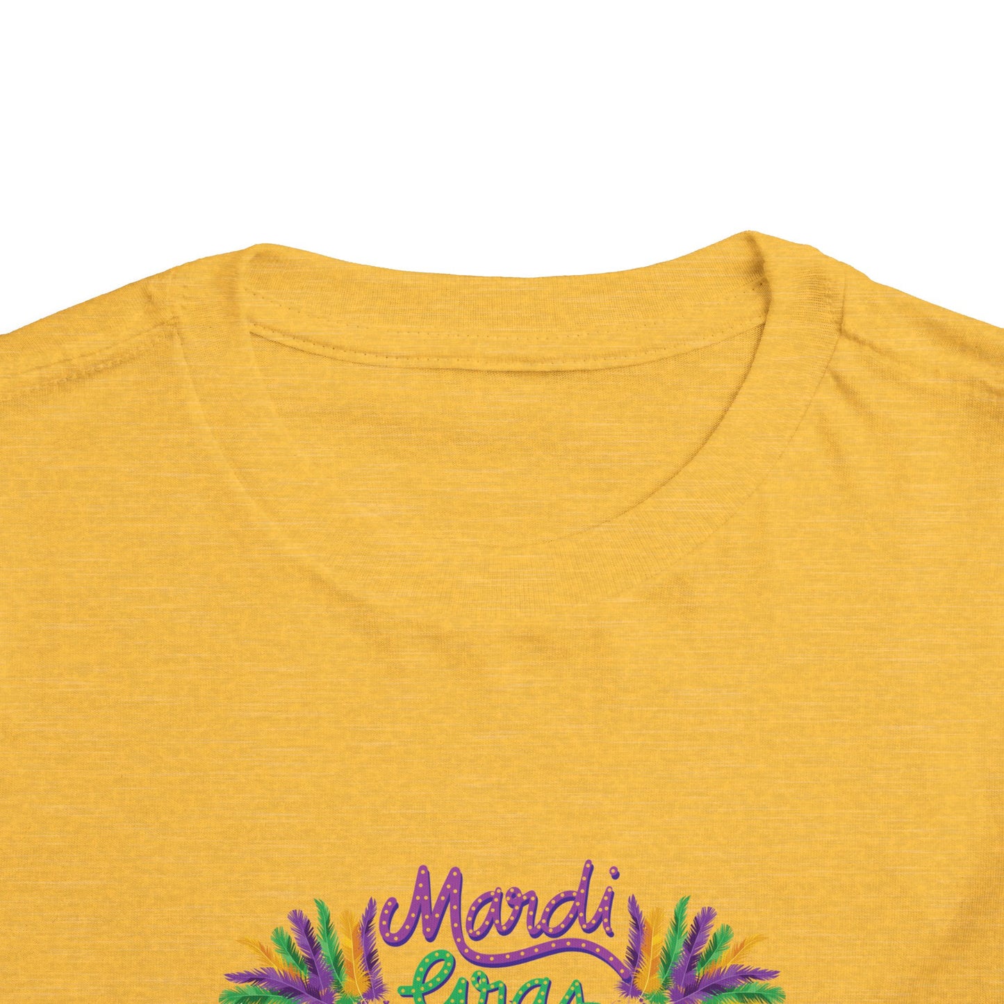 "Mardi Gras Crawfish" Toddler Short Sleeve Tee — Festive Masked Crawfish in Purple, Green & Gold!