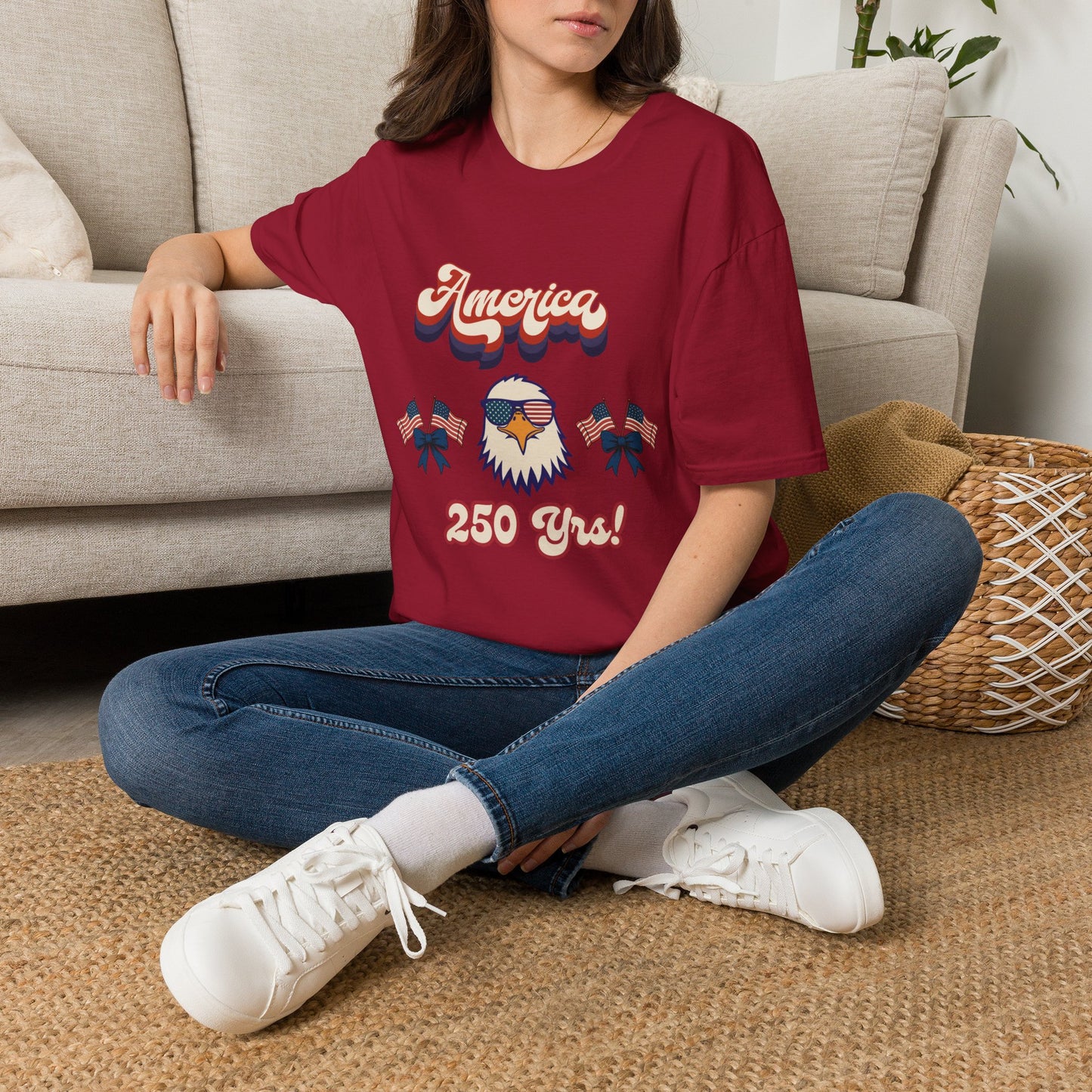 Retro Eagle 4th of July Patriotic T-Shirt — America 250 Years Tee
