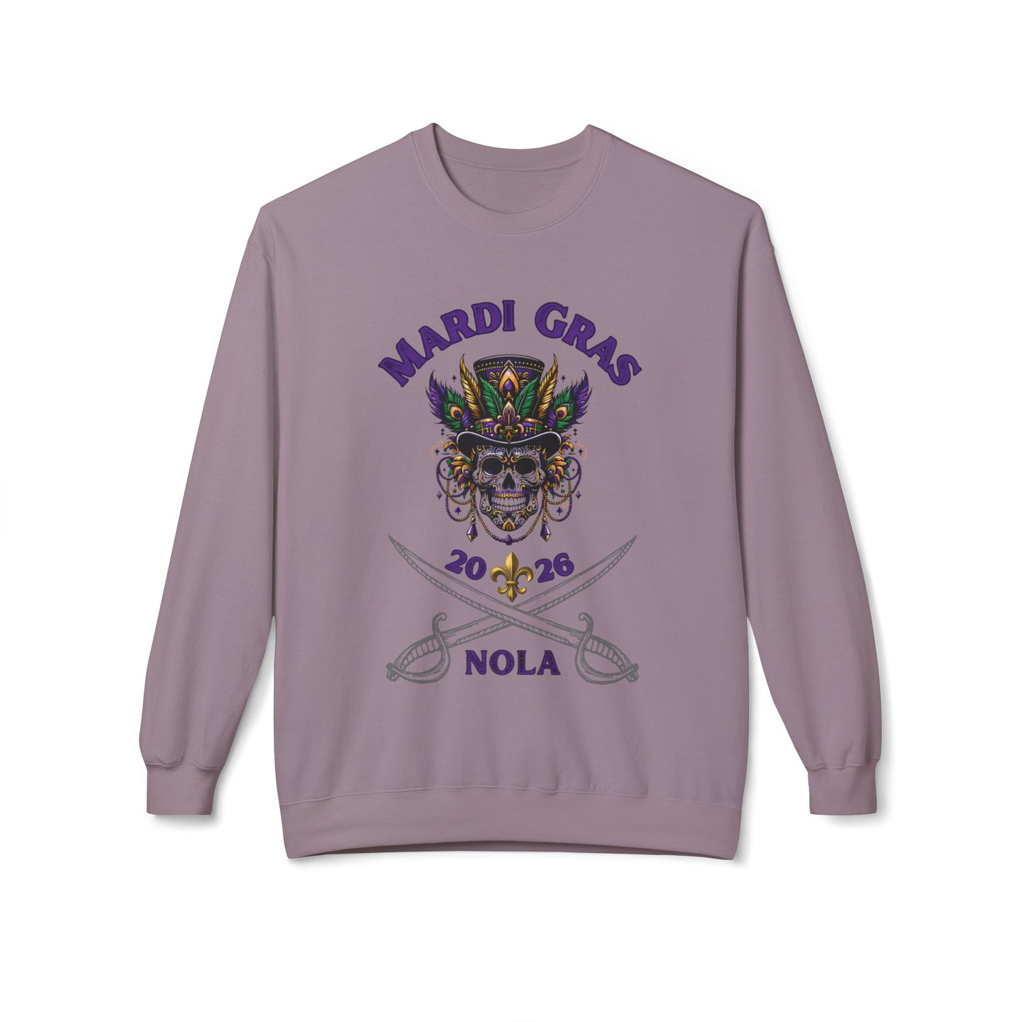"Mardi Gras 2026 Voodoo Pirate" Crewneck Sweatshirt — A NOLA 2026 Festival Unisex Pullover Ideal For Celebrating Carnival & A Great Souvenir!