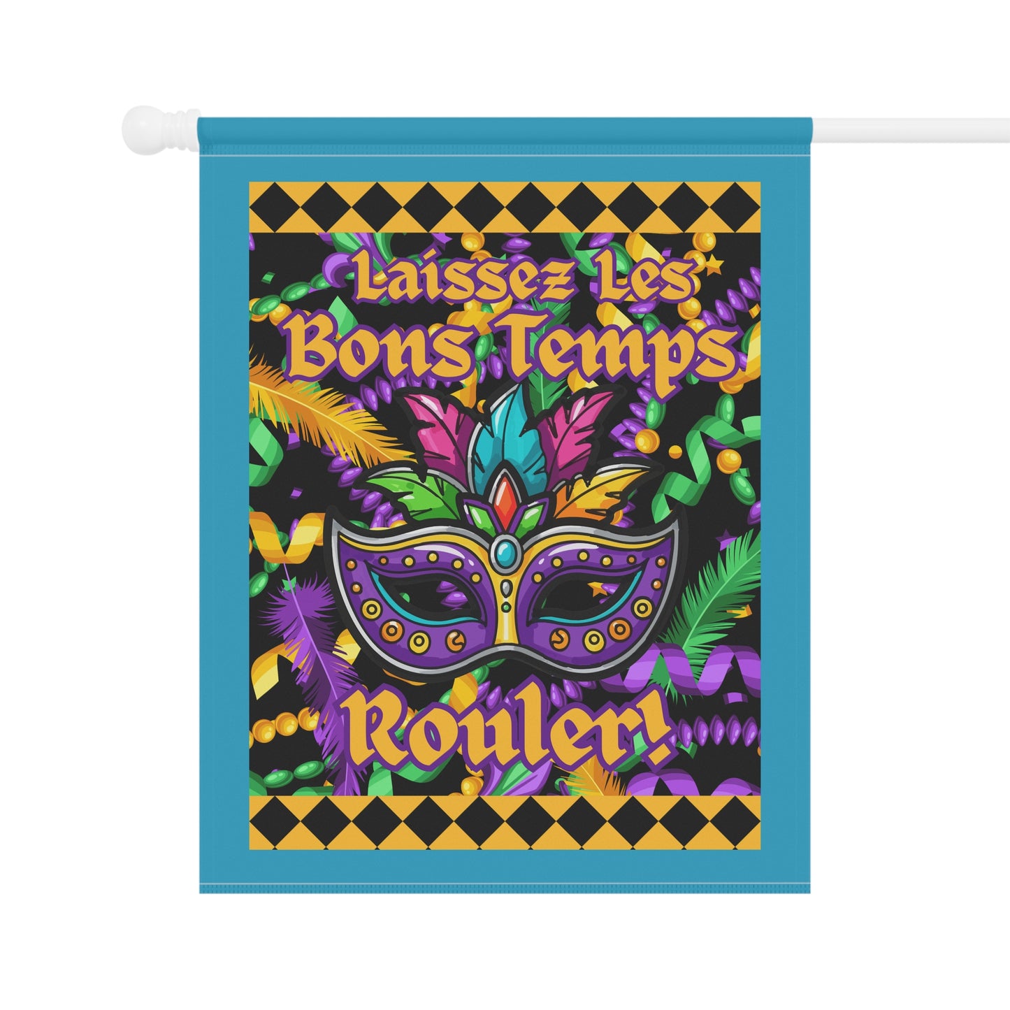 Mardi Gras Garden Flag – "Laissez Les Bons Temps Rouler" Decorative House Banner