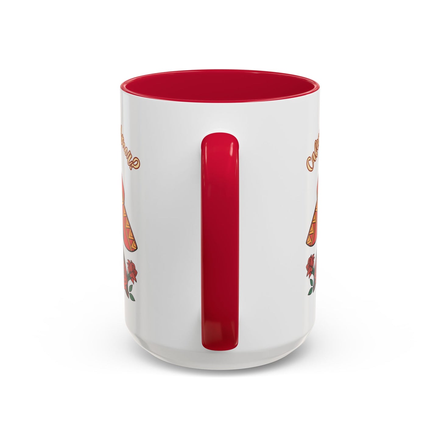 "Cafecito Mi Amor?" -El Hombre, Sugar Skull Style, White Ceramic Mugs with Colorful Accents (11oz/15oz)