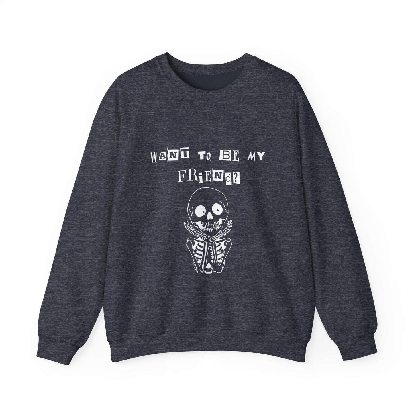 "Do You Want To Be My Friend?" Cozy and Quirky  Unisex Crewneck Sweatshirt for Halloween!