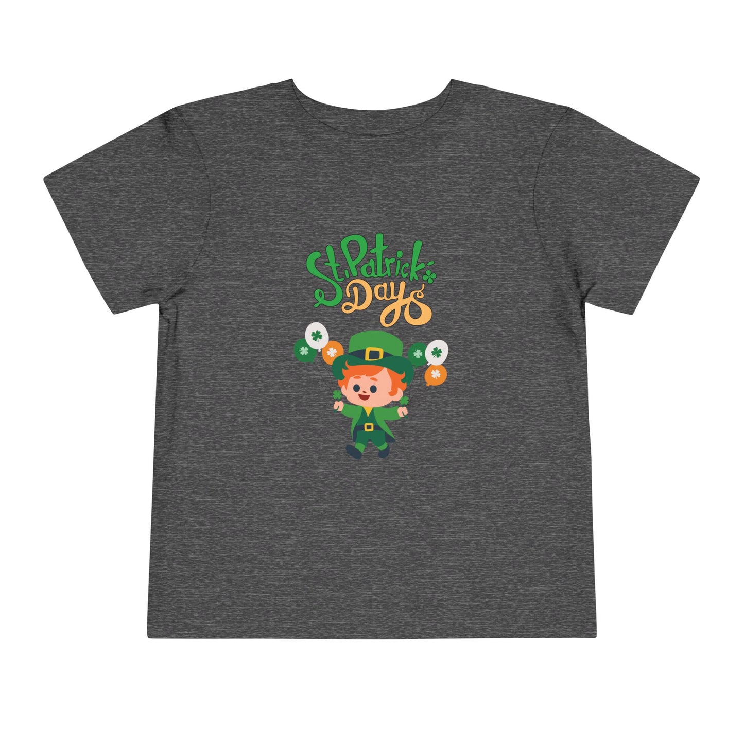 St. Patrick's Day Toddler Tee — Cute Leprechaun with Balloons
