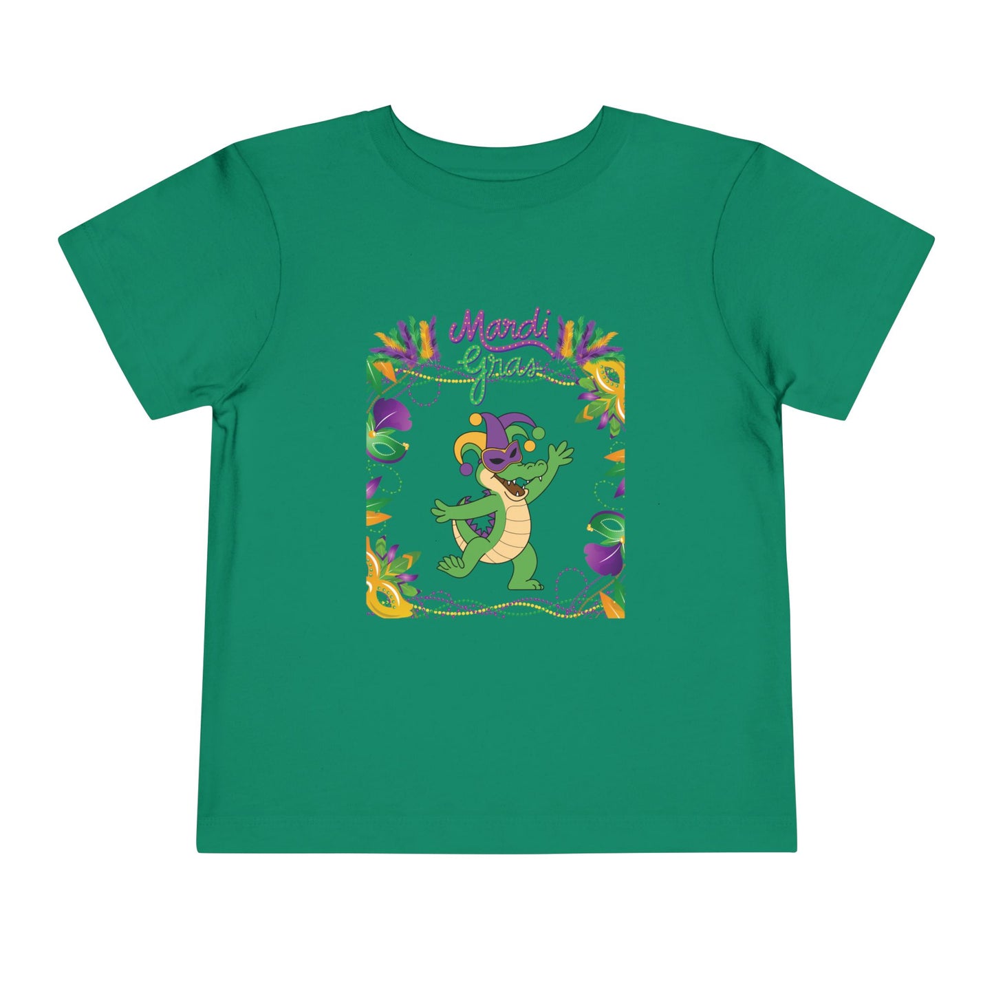 Toddler Tee — "Mardi Gras" Alligator Kids/Toddler Tee Short Sleeve Shirt