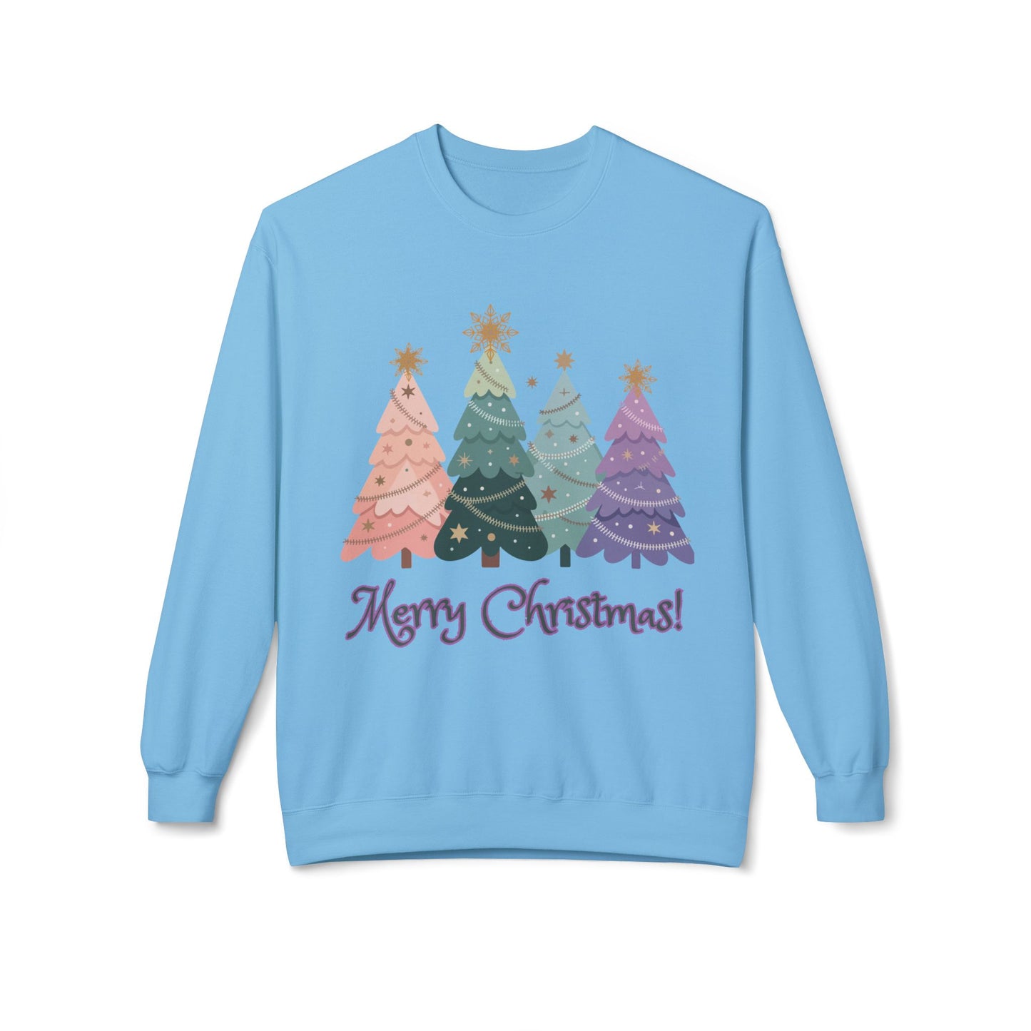 "Merry Christmas -Pastel Xmas Trees"  Sweatshirt