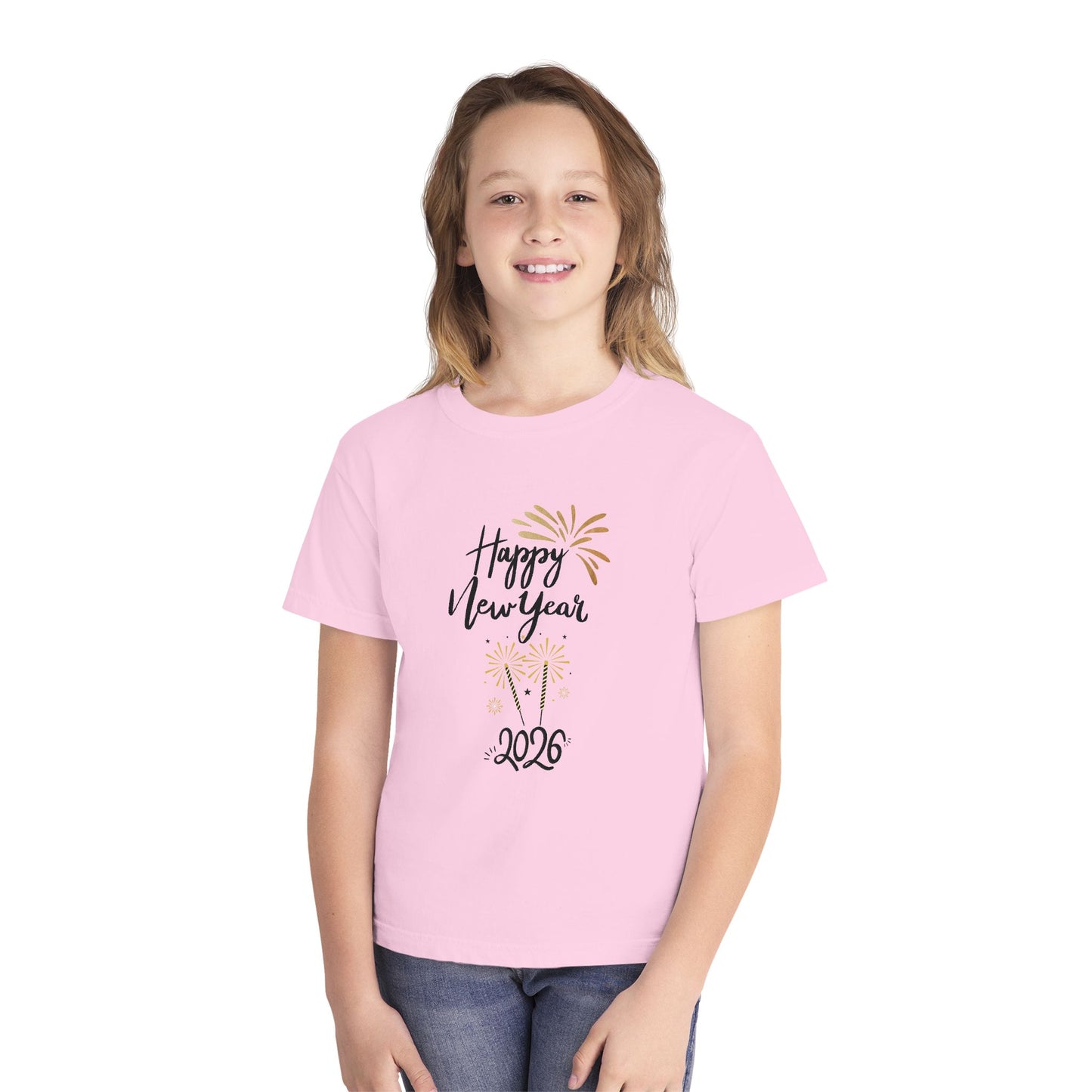 Happy New Year 2026 Youth Tee — Kids' Fireworks Celebration T-Shirt They Will Love To Wear On That Special Day!