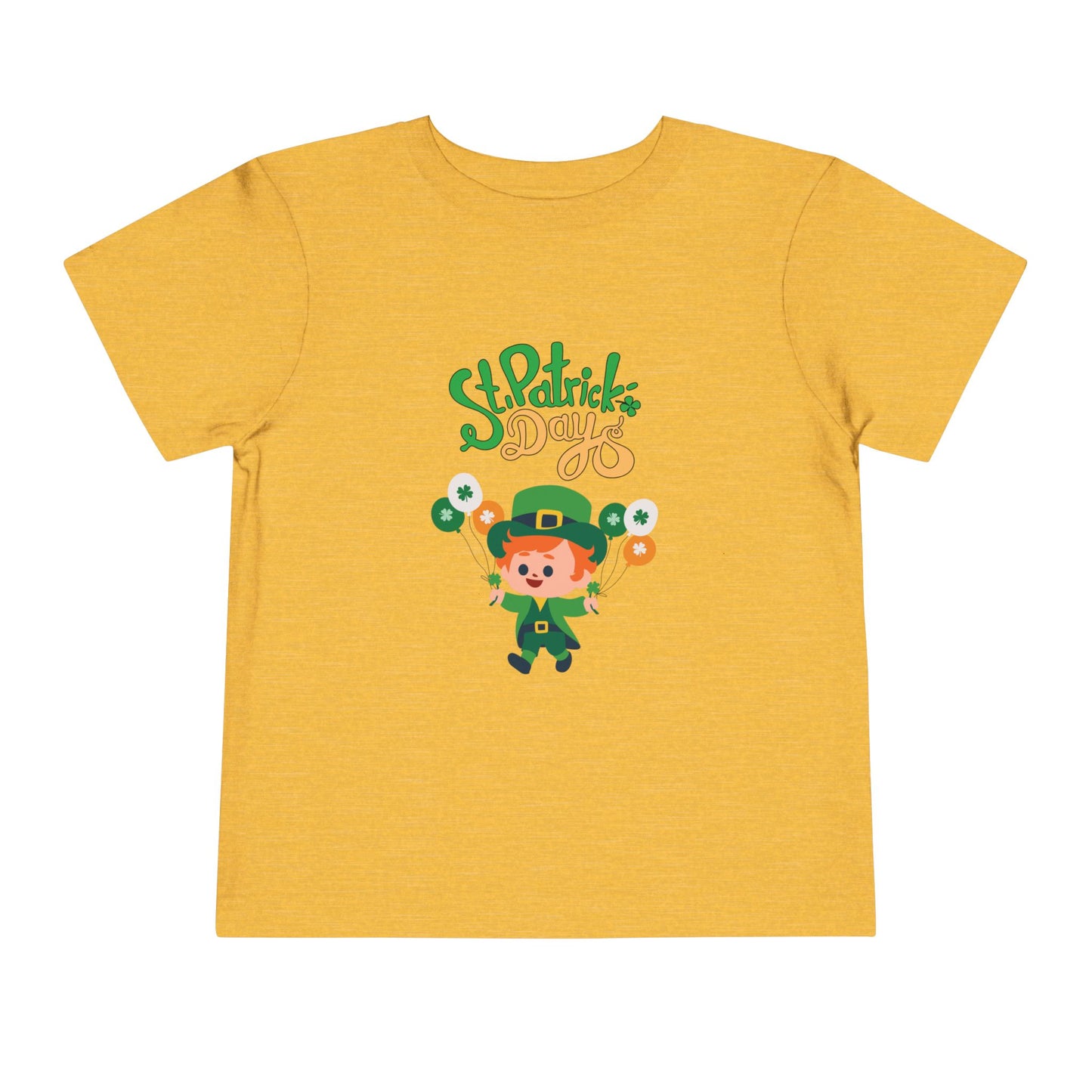 "St. Patrick's Day Leprechaun" Toddler Tee — Cute Leprechaun With Festive Balloons!