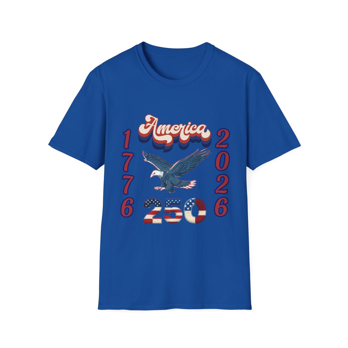 America 1776–2026 Patriotic T-Shirt — Soaring Eagle & Retro Script ,250th Anniversary Tee