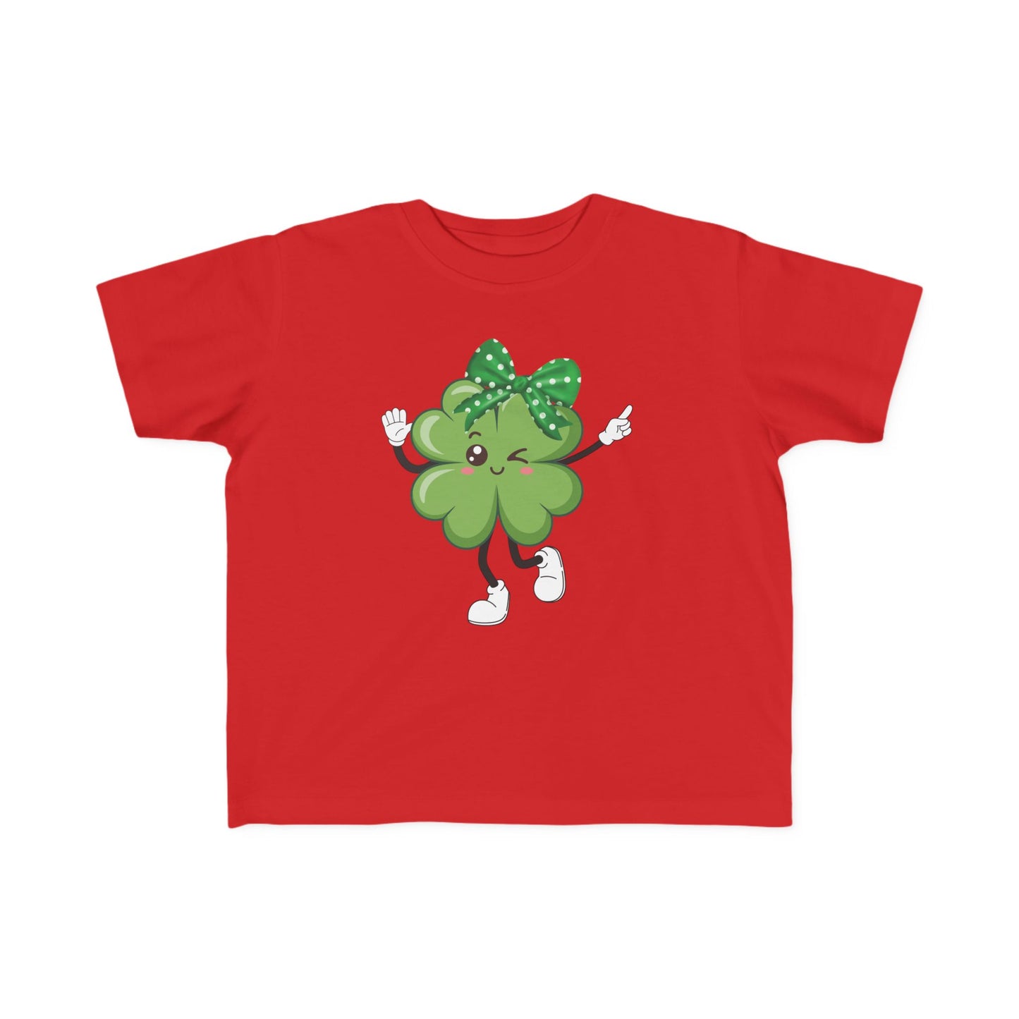 Toddler "Dancing  Shamrock" Tee — A Happy Shamrock Winking  & Dancing With Glee!