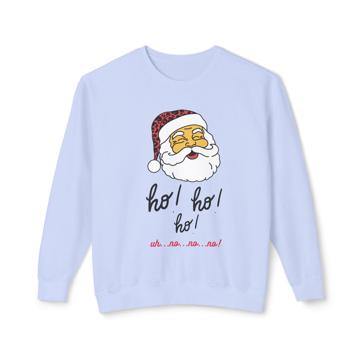 "Ho! Ho! Ho!-Smiling Santa" Unisex Lightweight Crewneck Sweatshirt