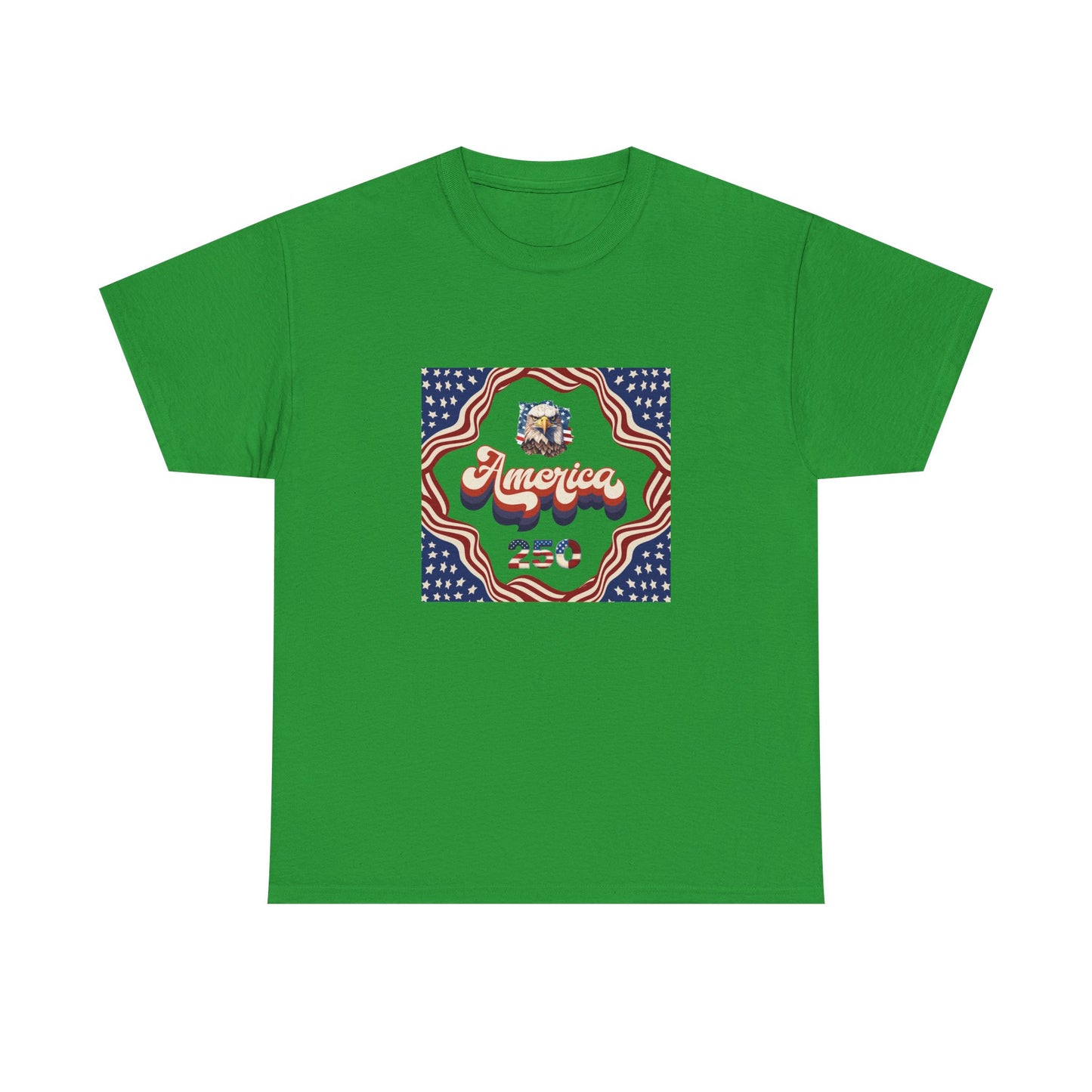 Unisex Heavy Cotton T-Shirt — Retro "America 250" Patriotic Eagle Graphic: 4th of July Celebration Tee
