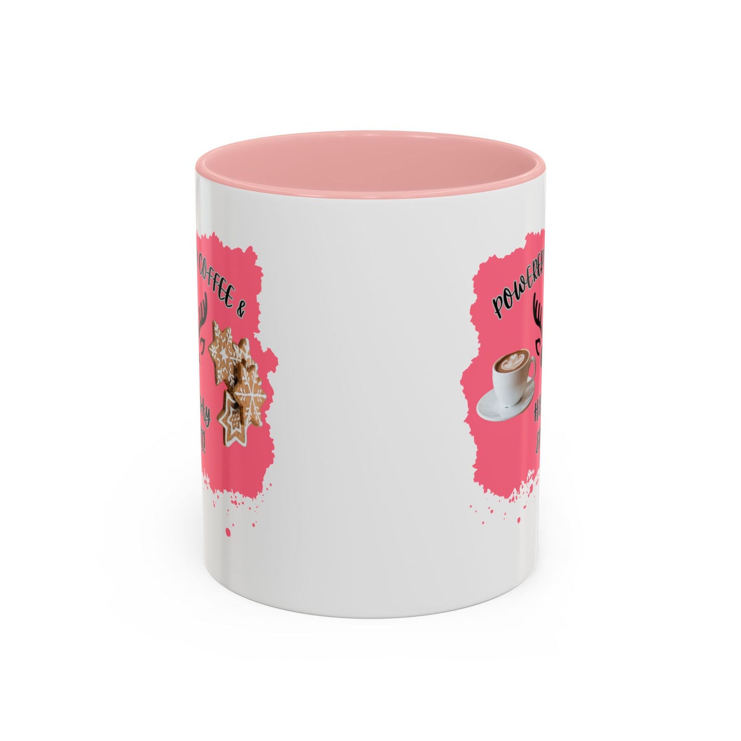 "Powered By Coffee & Christmas Spirit!" Accent Coffee Mug (11oz & 15oz)
