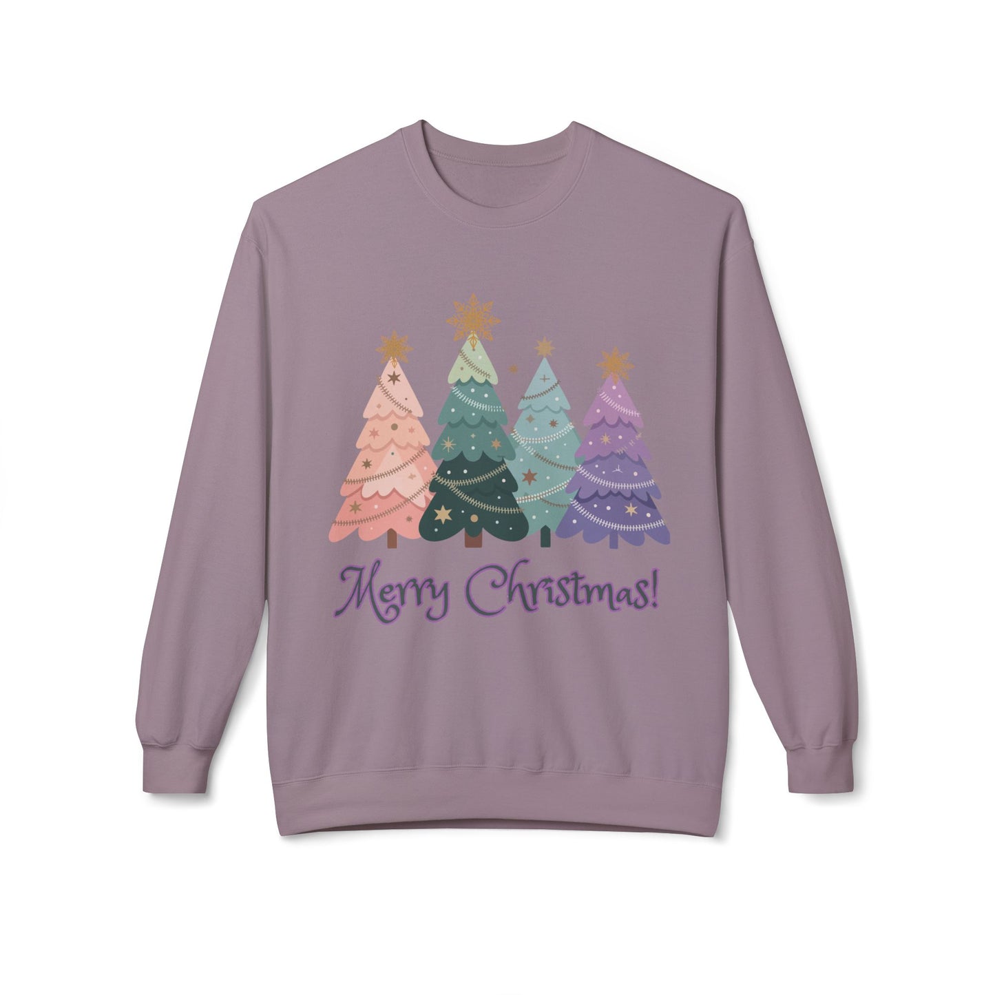 "Merry Christmas -Pastel Xmas Trees"  Sweatshirt