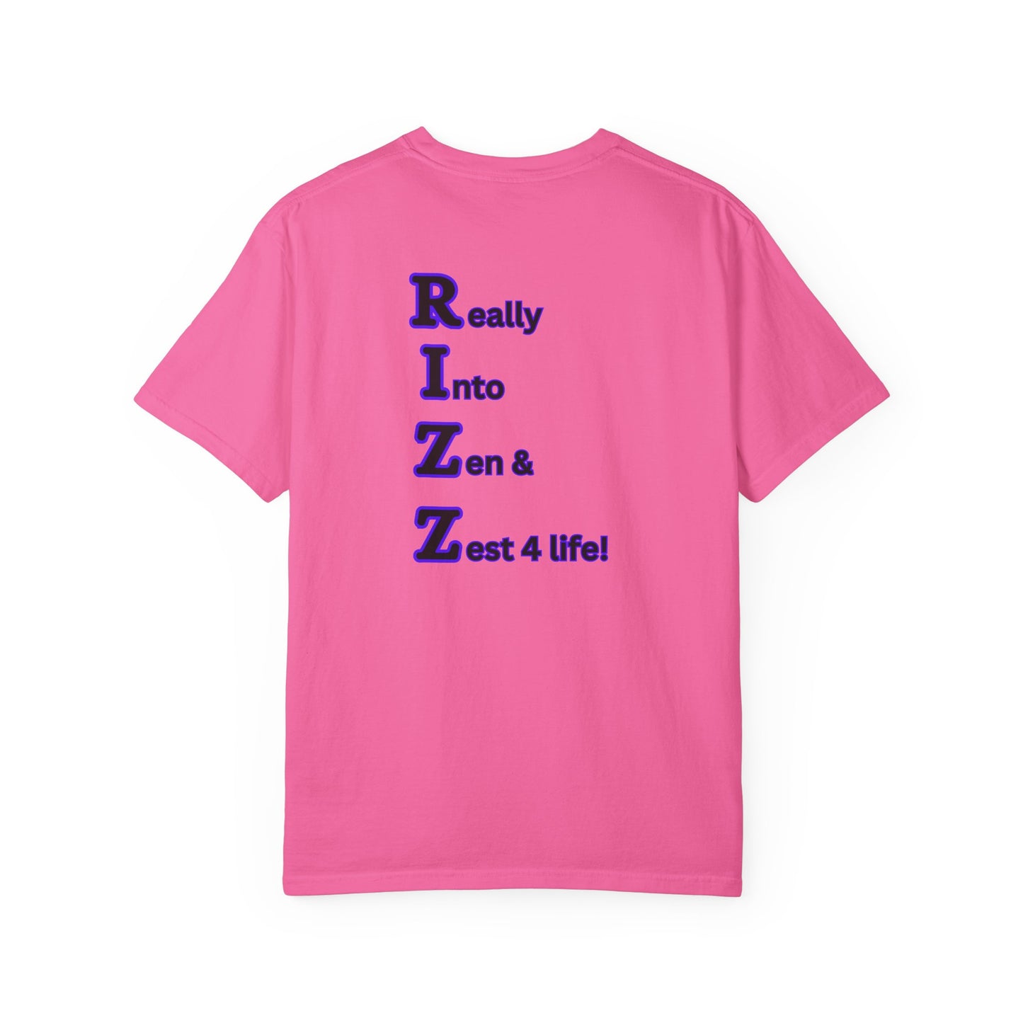 "RIZZ"  our custom designed Unisex T-shirt  with front and back graphics. A Trendy Acronym Tee that is sure to get attention!