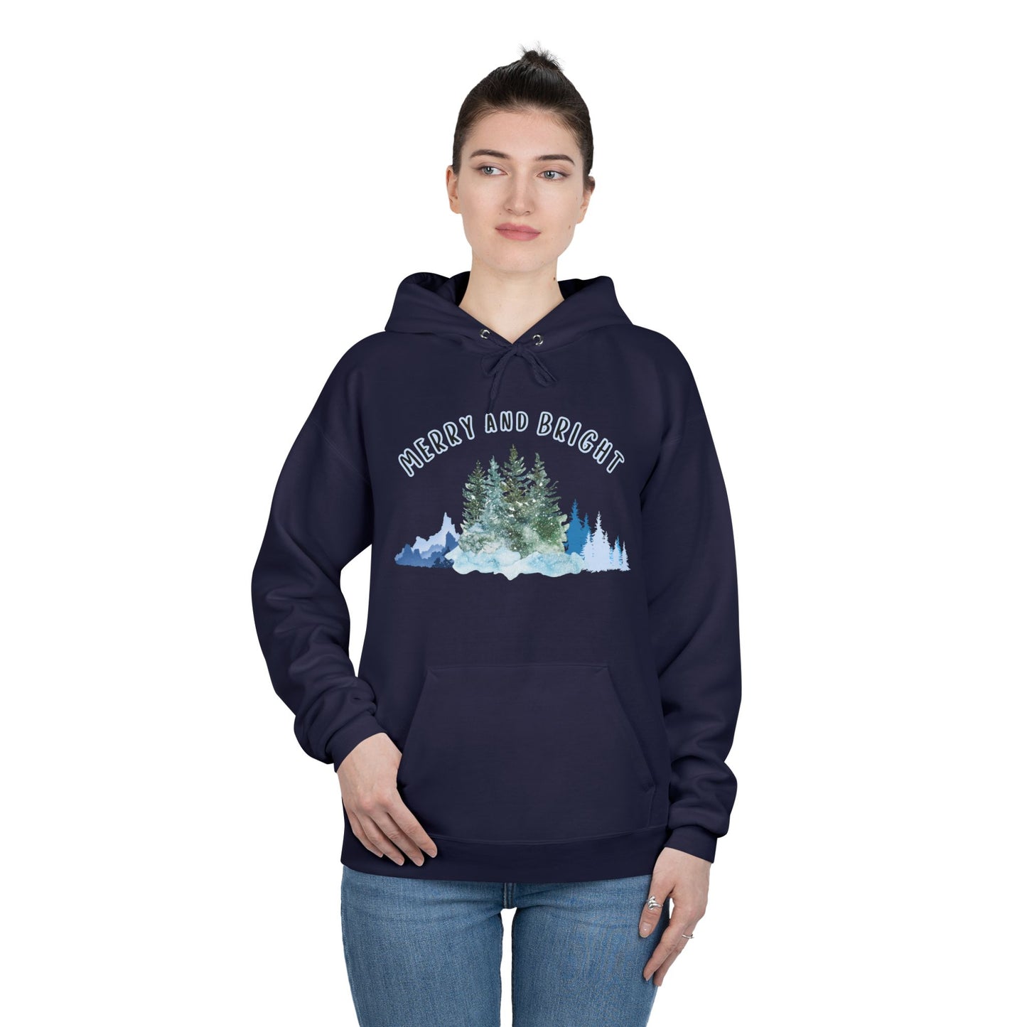 "Merry And Bright" Unisex EcoSmart® Pullover Hoodie Sweatshirt