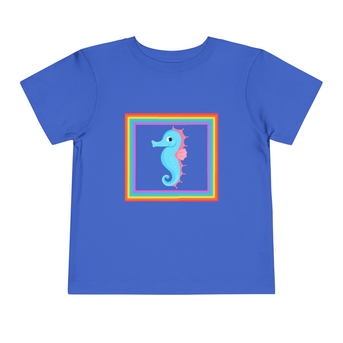 "Seahorse Toddler Tee" — Colorful Rainbow Frame Toddler T- Shirt