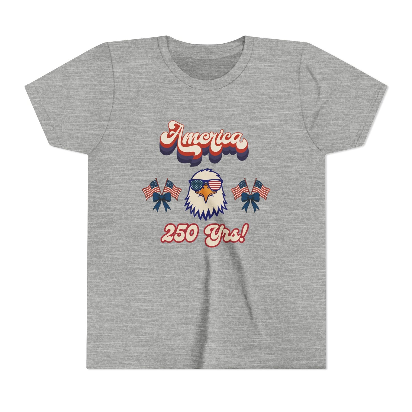 Youth Tee — Retro "America 250 yrs!" Eagle Independence Day T-Shirt