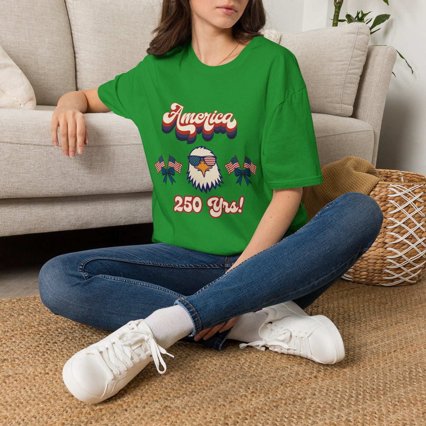 Retro Eagle 4th of July Patriotic T-Shirt — America 250 Years Tee