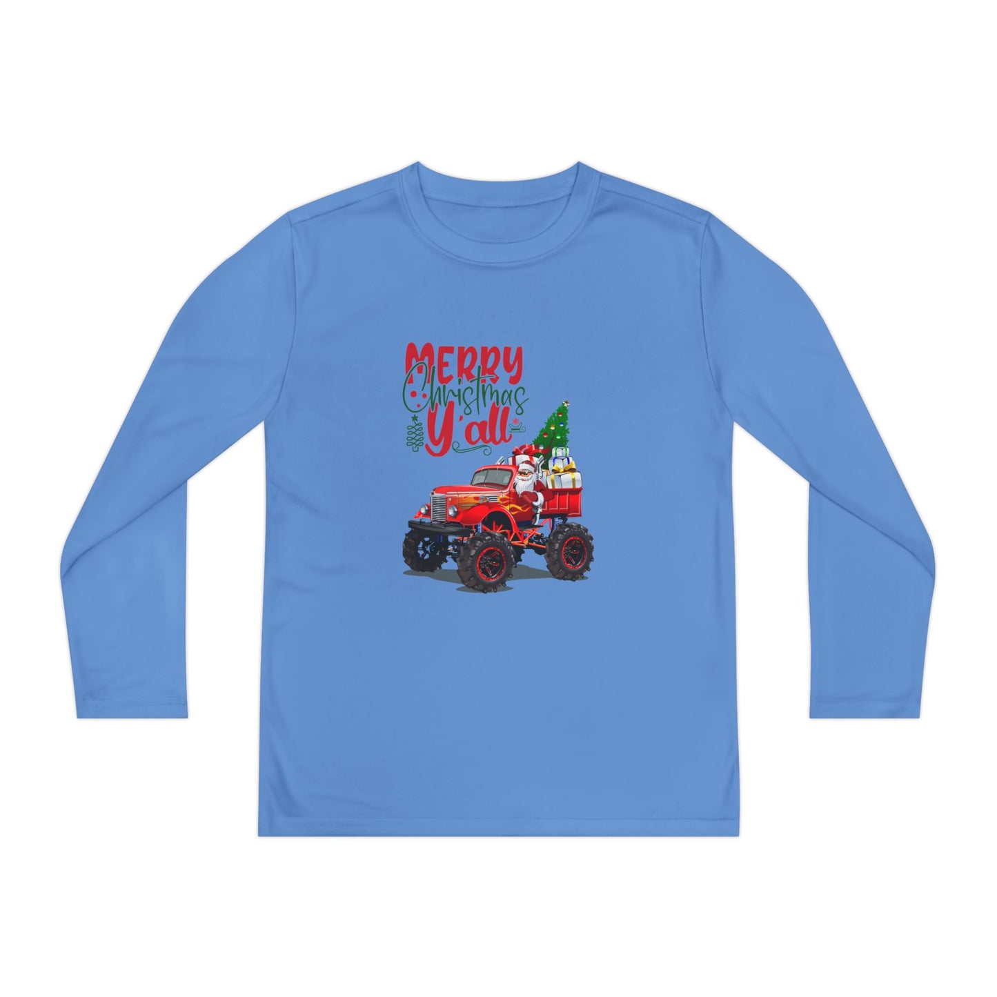 "Merry Christnas Y'all" Youth Long Sleeve Competitor Tee