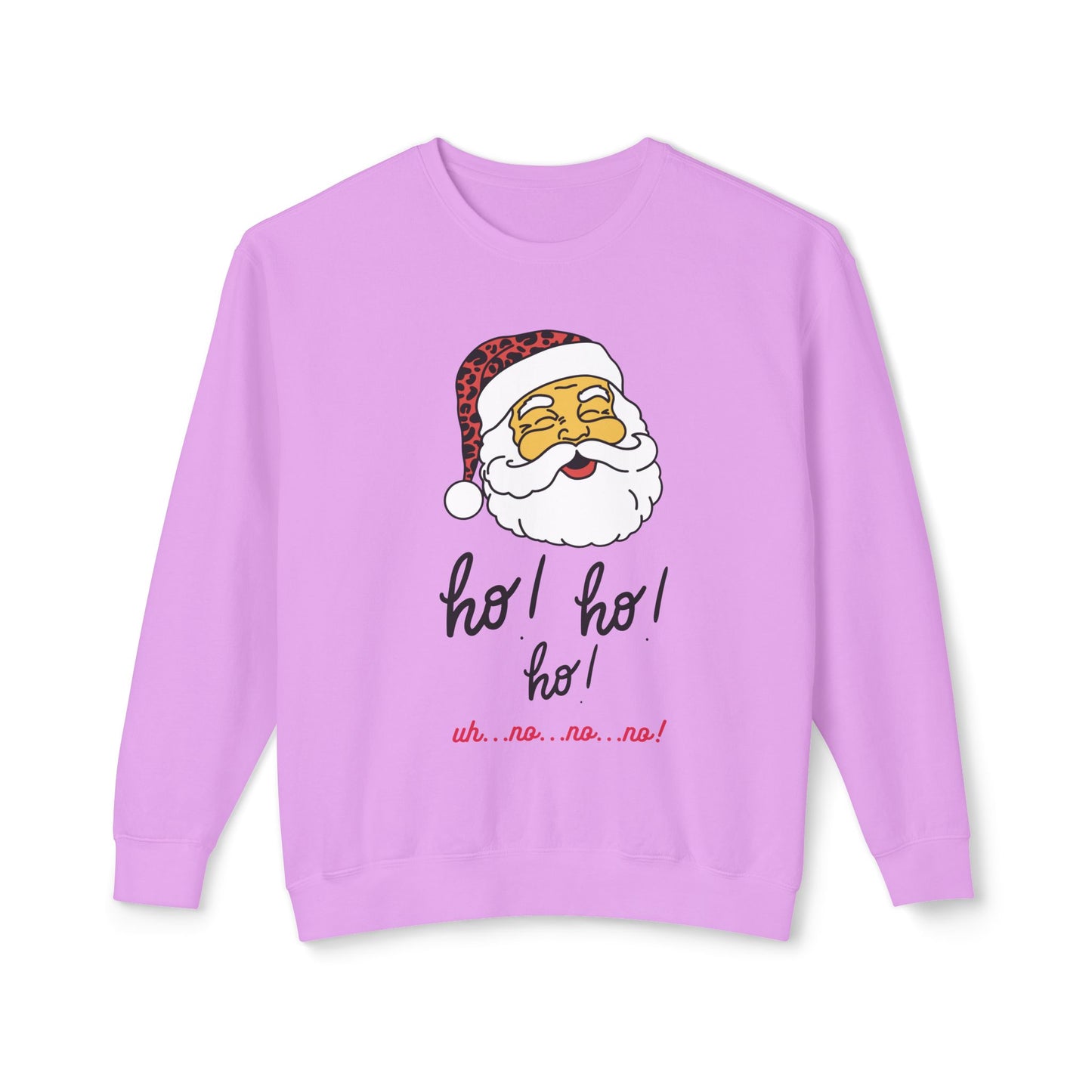 "Ho! Ho! Ho!-Smiling Santa" Unisex Lightweight Crewneck Sweatshirt