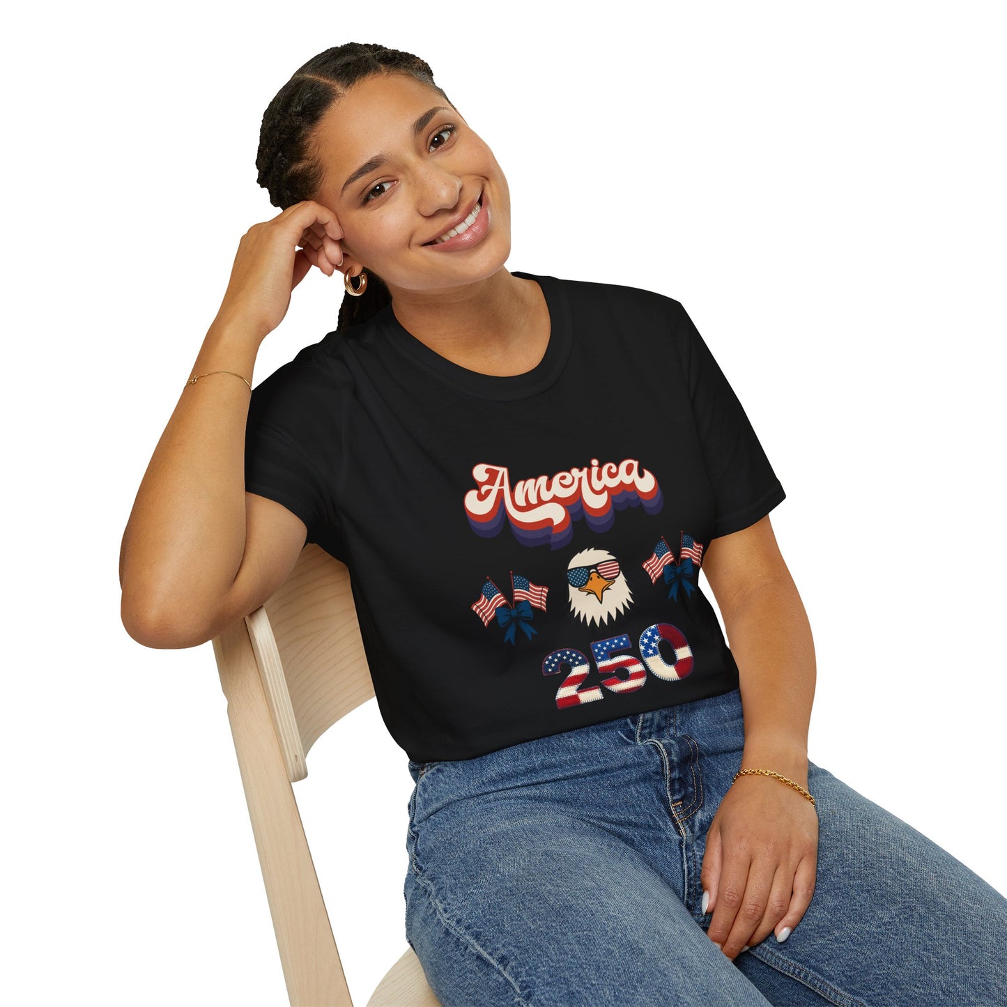 Patriotic " Retro Cool America Eagle 250"  Unisex T-Shirt