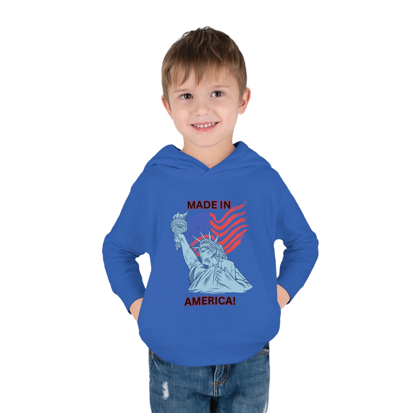 "Made In America" Toddler Pullover Fleece Hoodie