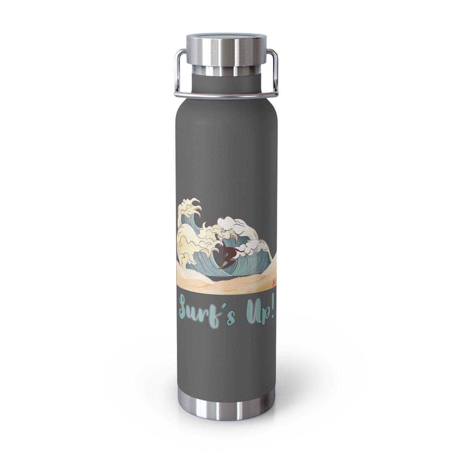 "Surfs Up!" Surfer Silhouette 22oz Vacuum Bottle