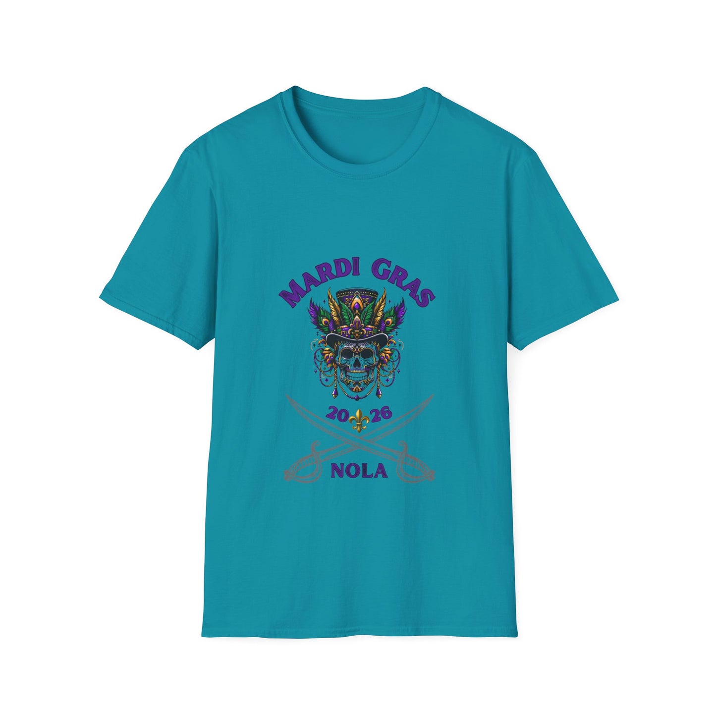 "Mardi Gras 2026 NOLA" Voodoo Pirate" Tee — This NOLA Carnival, Unisex Light Weight  Tee Is Great For The Warm Carnival Days & Nights!