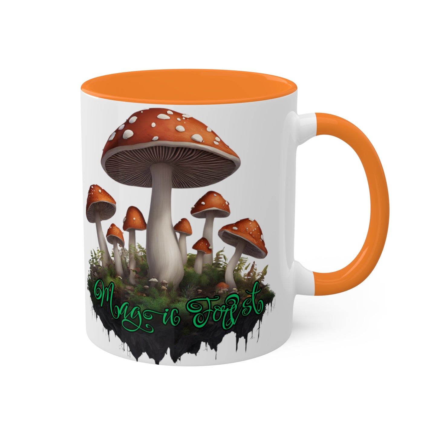 "Floating Magic Forest"  White with Colorful Accents, 11 oz Mug