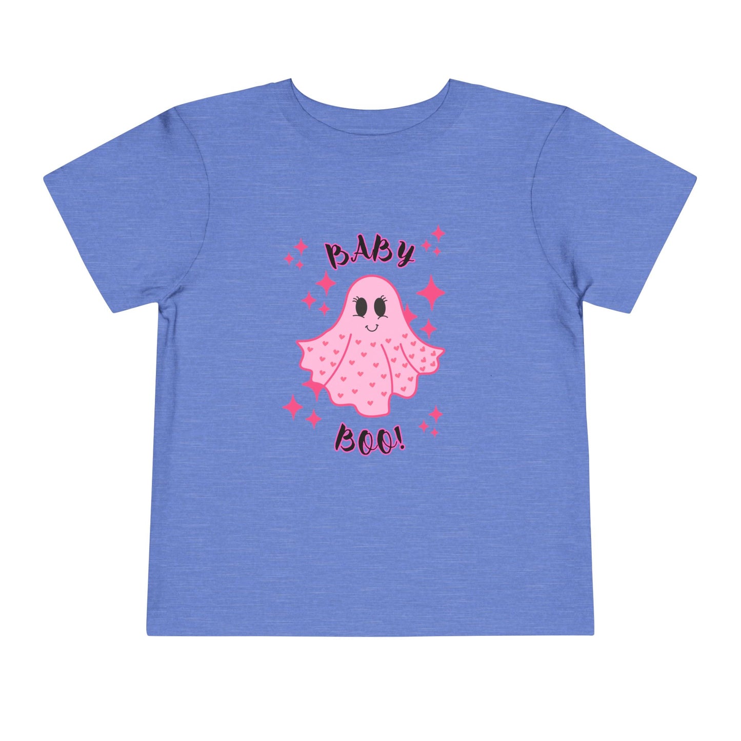 "Baby Boo-Starry Ghost"-Pink Toddler Ghost Tee - Adorable Baby Boo Shirt for Halloween!