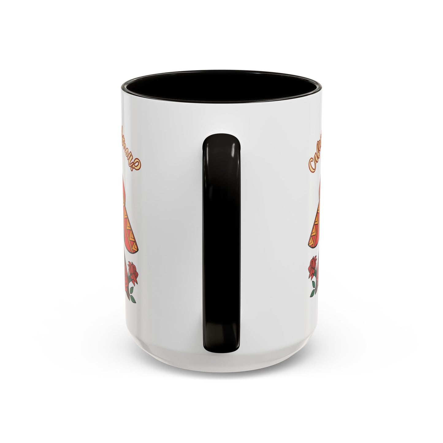 "Cafecito Mi Amor?" -El Hombre, Sugar Skull Style, White Ceramic Mugs with Colorful Accents (11oz/15oz)