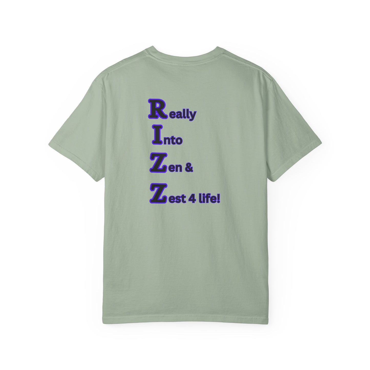 "RIZZ"  our custom designed Unisex T-shirt  with front and back graphics. A Trendy Acronym Tee that is sure to get attention!