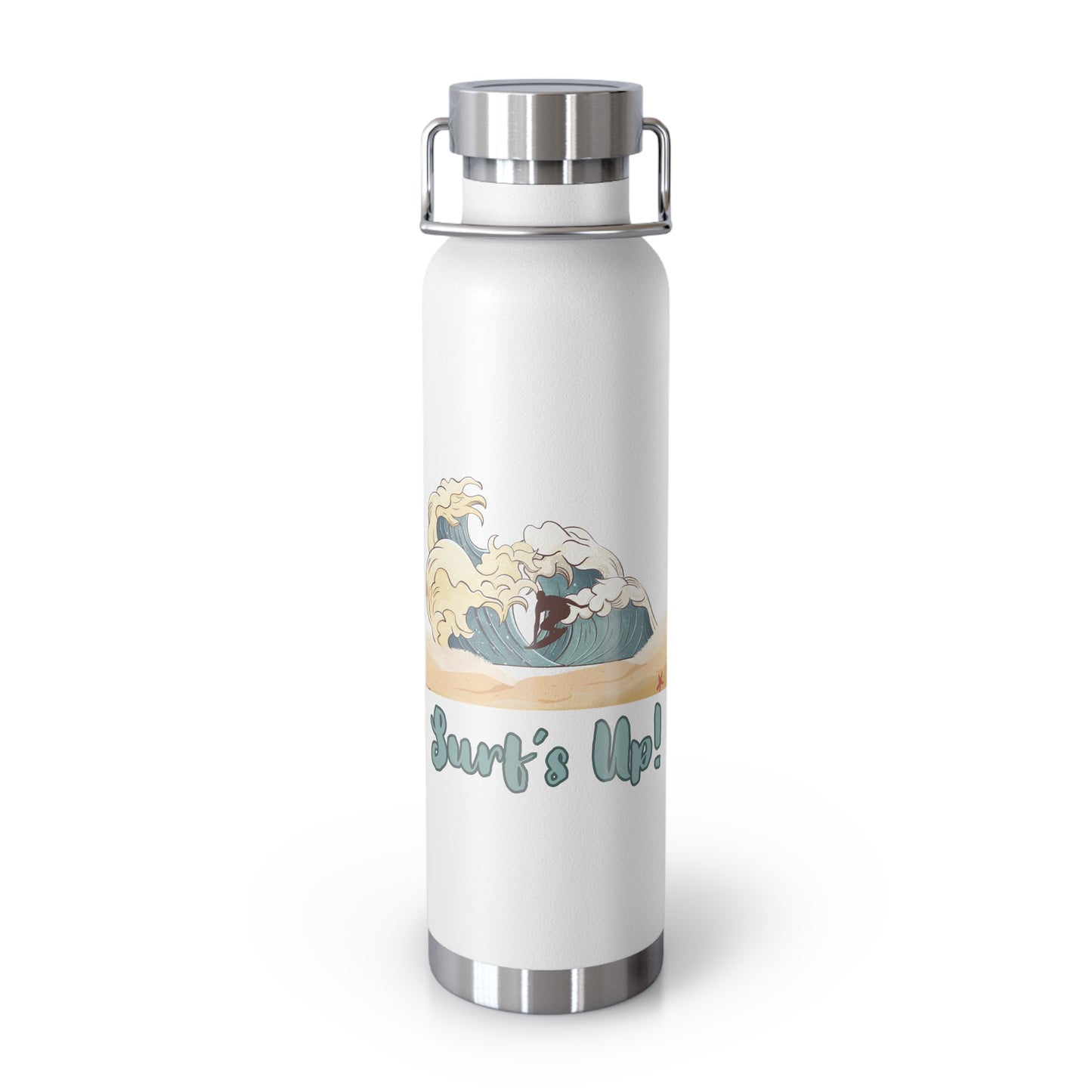 "Surfs Up!" Surfer Silhouette 22oz Vacuum Bottle