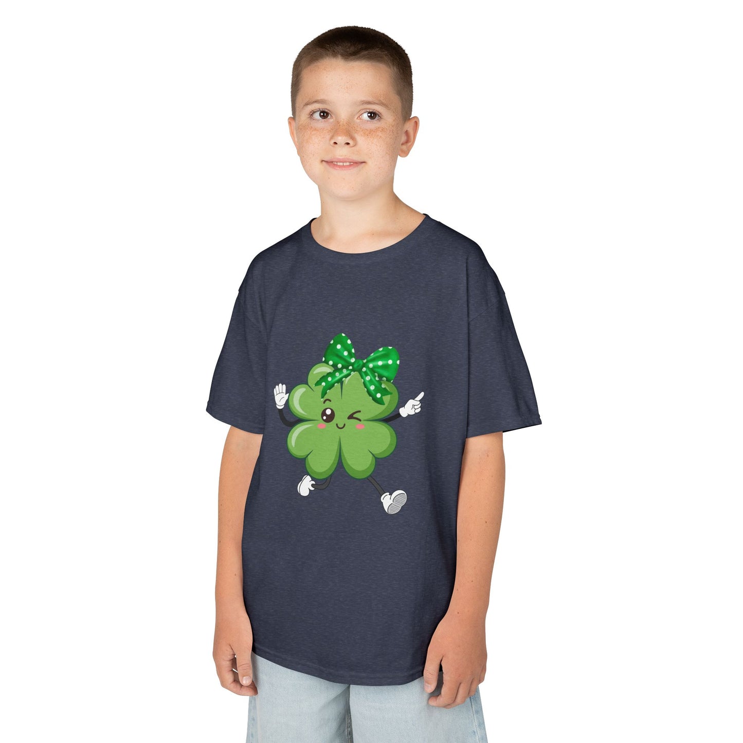 Cute "Dancing Lucky Shamrock" Kids T-Shirt — Celebrate St. Patrick’s Day With This Fun Tee!