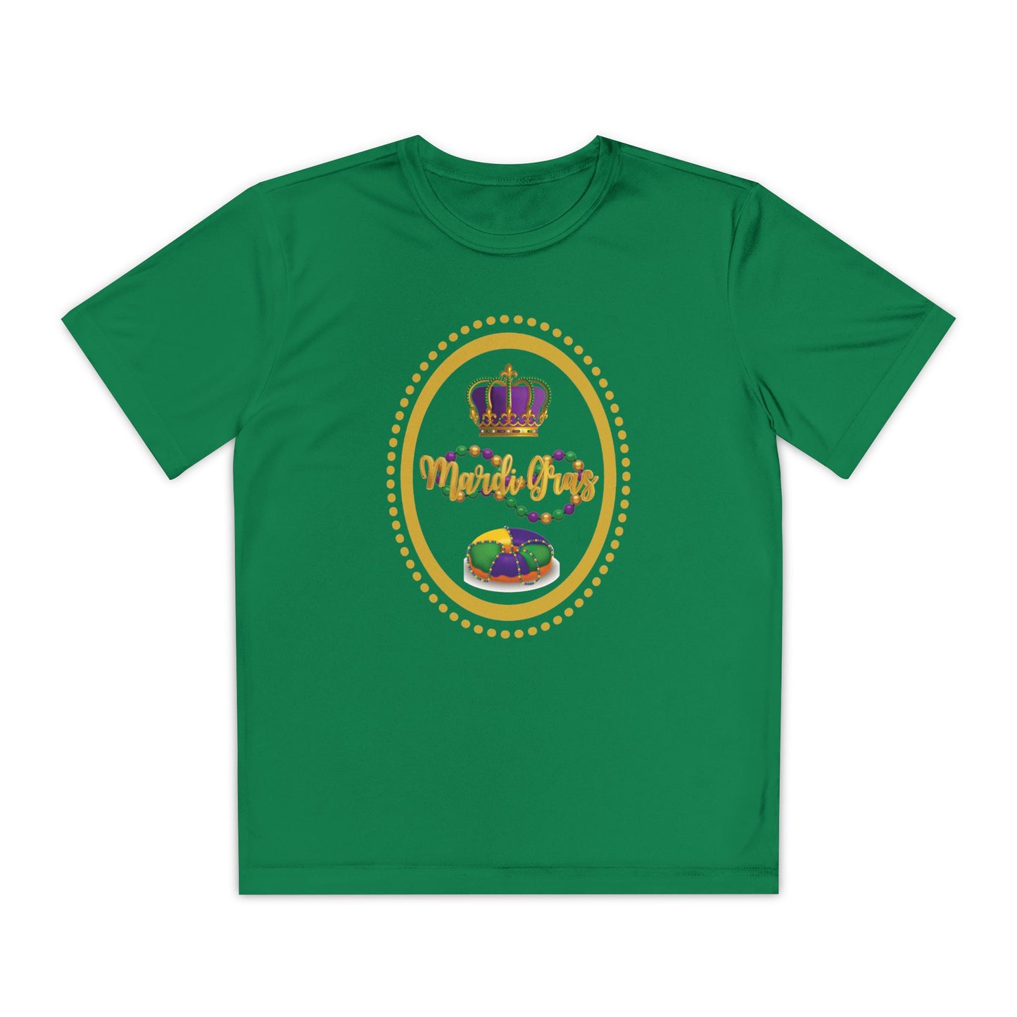 "Mardi Gras King Cake" Youth Tee — Vibrant Parade & Party Shirt!
