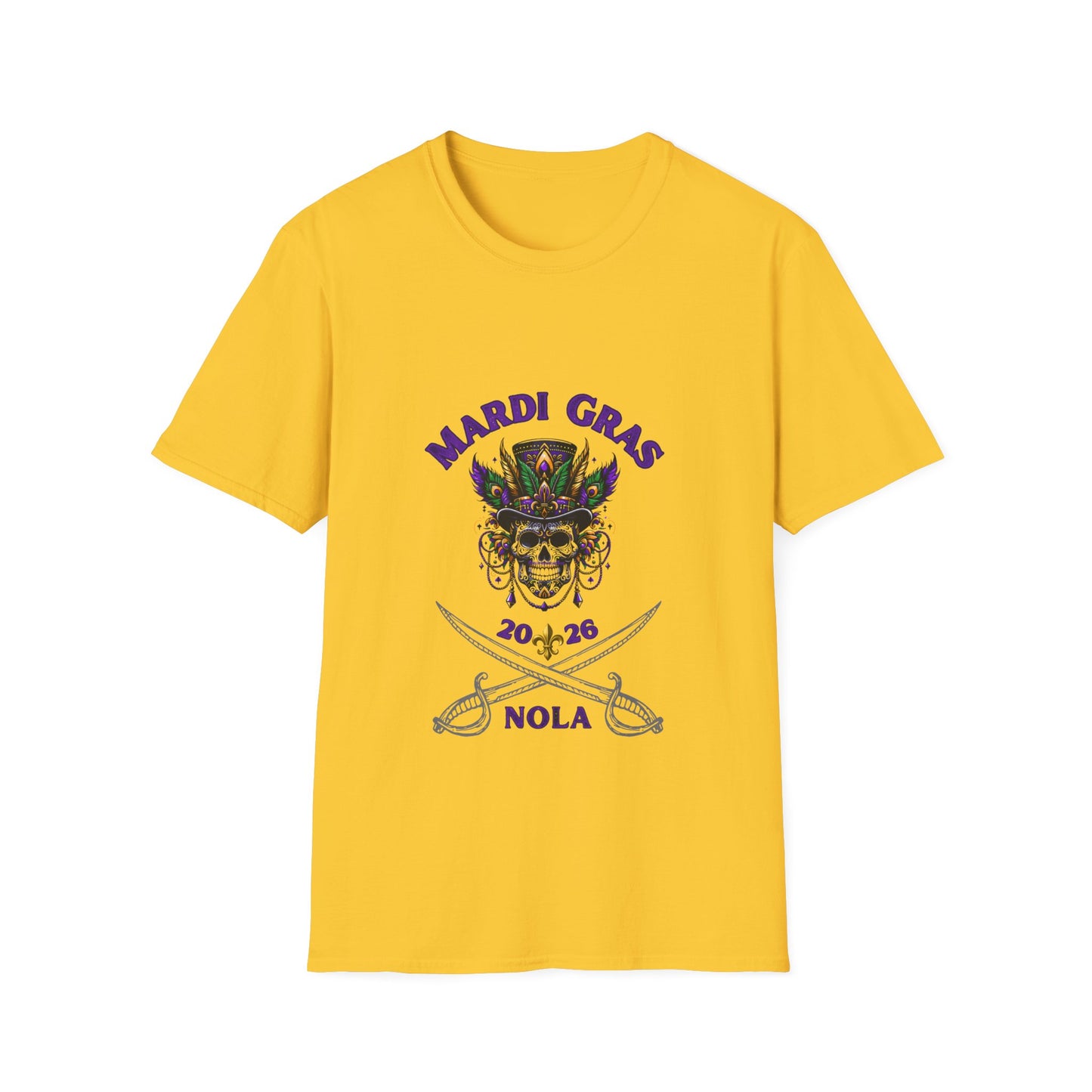 "Mardi Gras 2026 NOLA" Voodoo Pirate" Tee — This NOLA Carnival, Unisex Light Weight  Tee Is Great For The Warm Carnival Days & Nights!