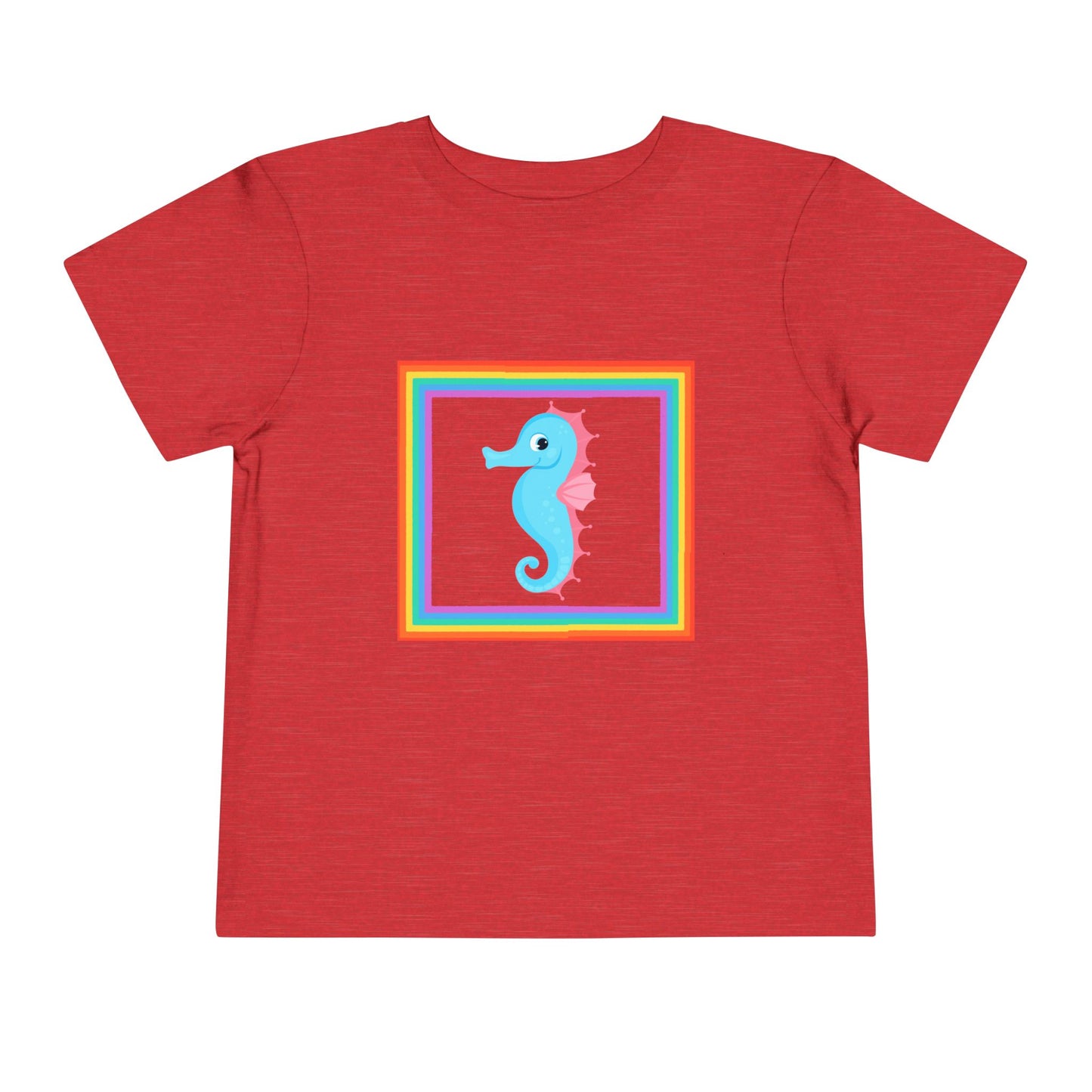 "Seahorse Toddler Tee" — Colorful Rainbow Frame Toddler T- Shirt
