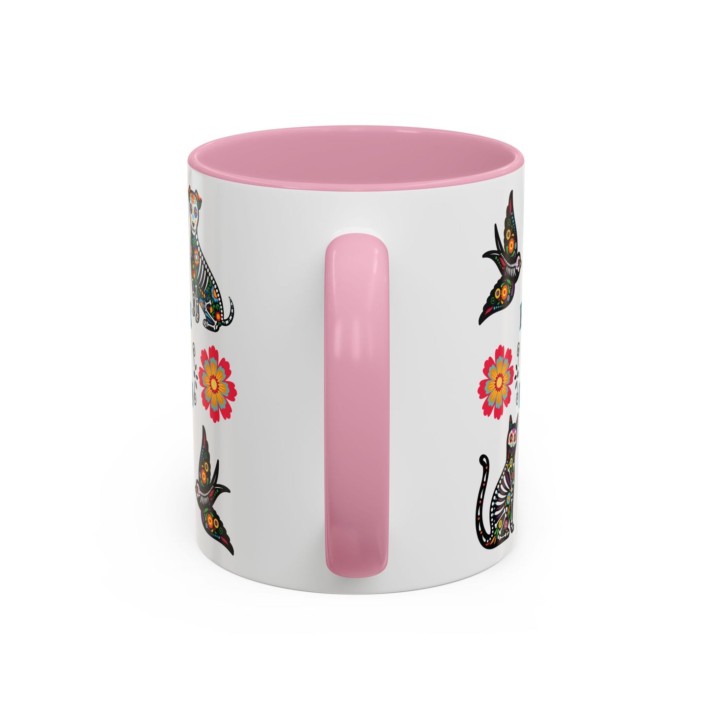 "El Dia De Los Muertos" Colorful White Ceramic Mugs with Colorful Accents Mugs, 11oz and 15oz