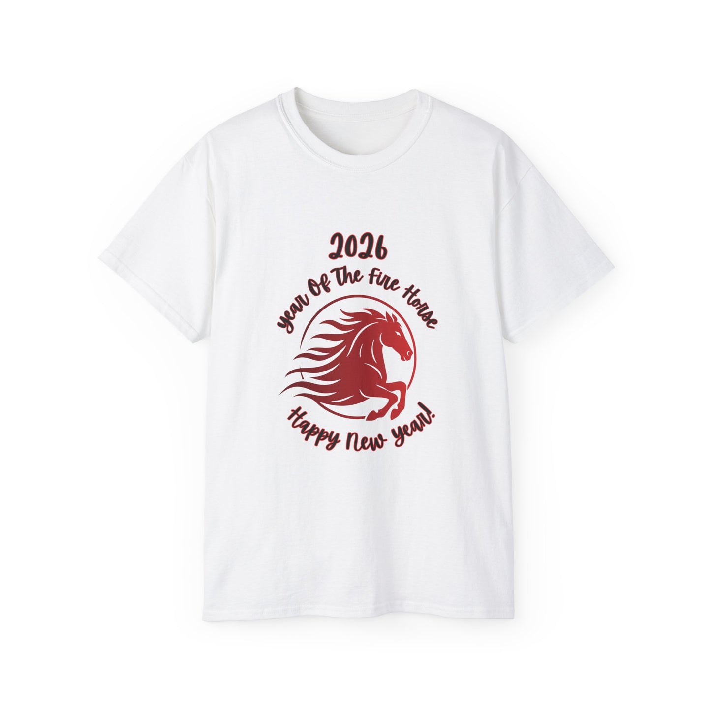 2026 "Year of the Horse" Tee — "Happy New Year" Lunar/ Chinese New Year, Unisex Adult T-Shirt