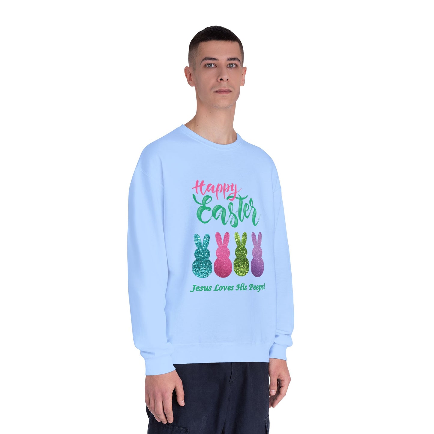 "Happy Easter-Jesus Loves His Peeps!", Unisex NuBlend® Crewneck Sweatshirt