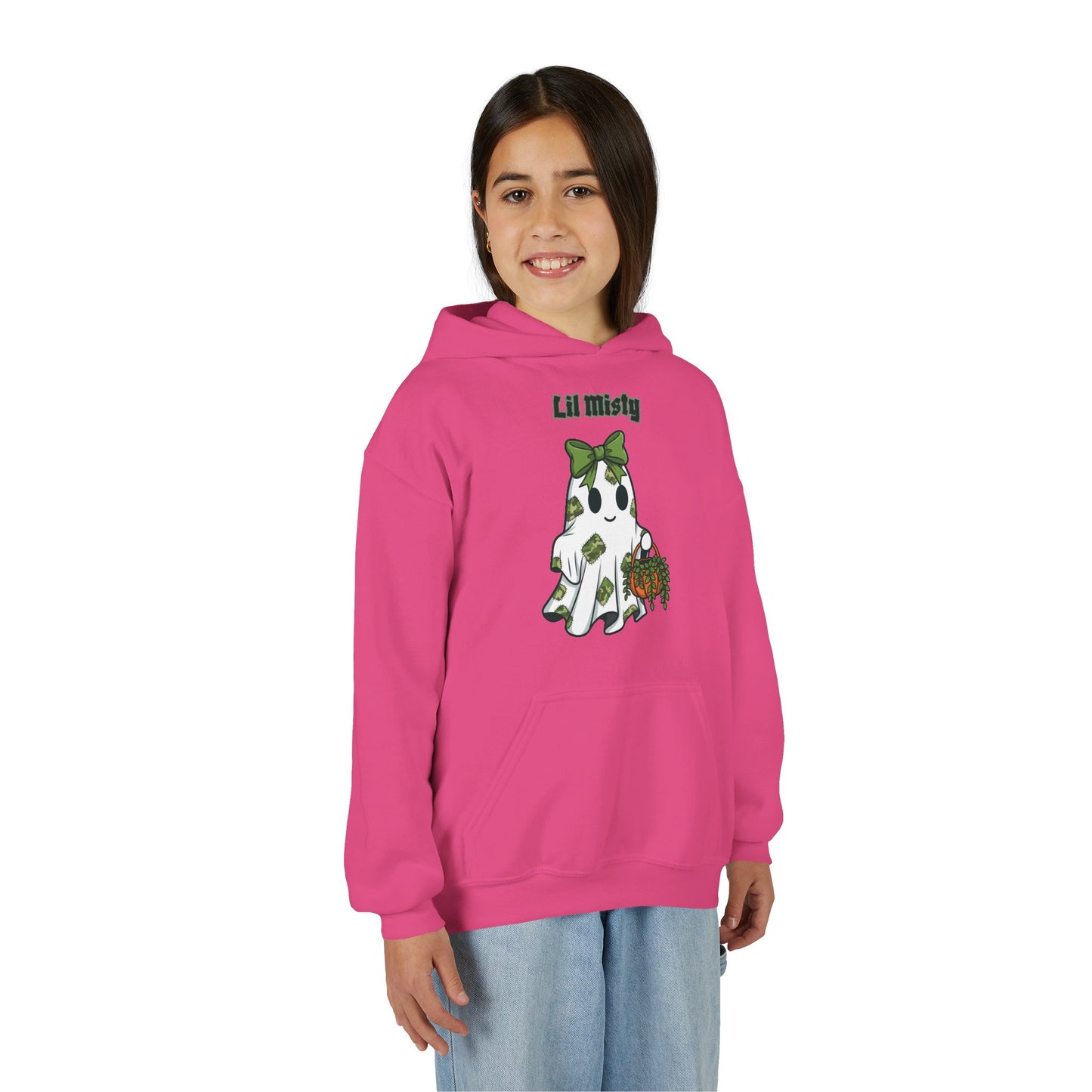 "Lil Misty" Ghost Design, Cute Youth Halloween Hoodie Sweatshirt