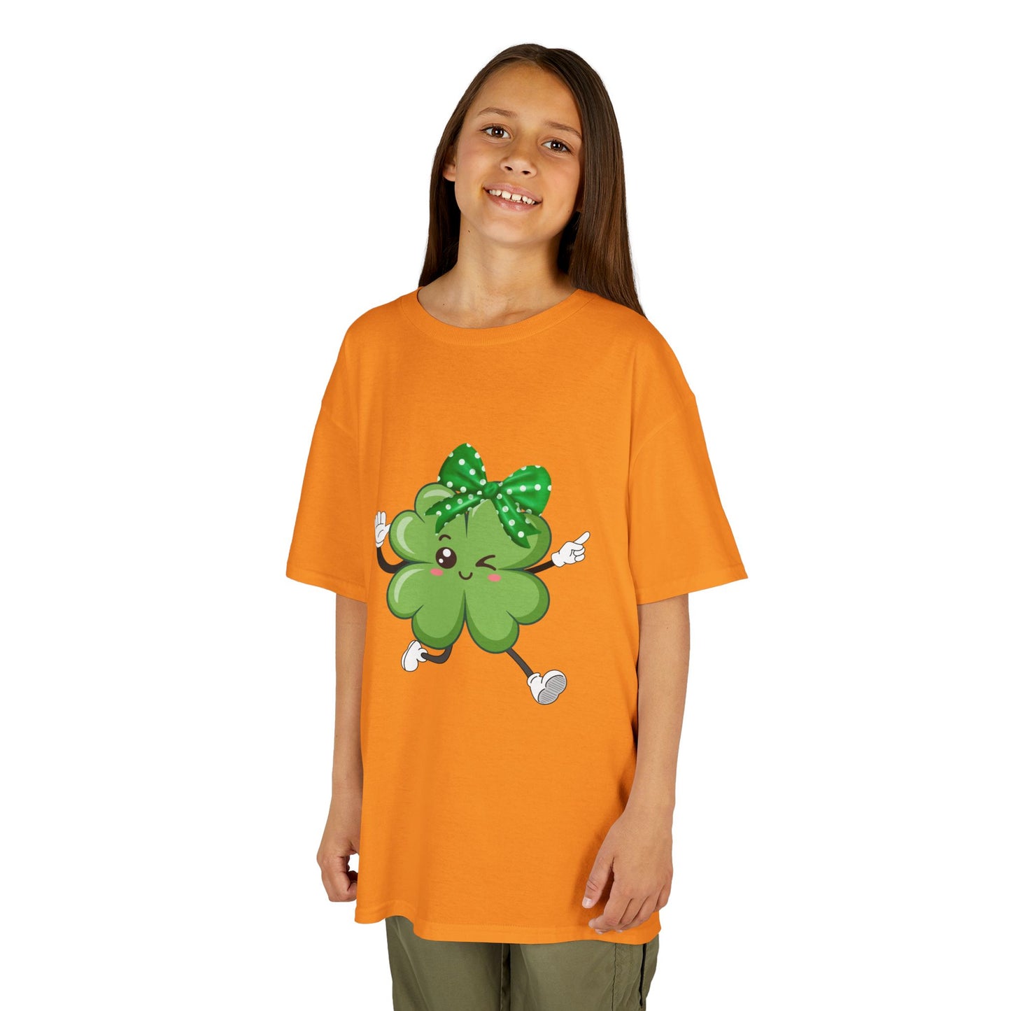 Cute "Dancing Lucky Shamrock" Kids T-Shirt — Celebrate St. Patrick’s Day With This Fun Tee!