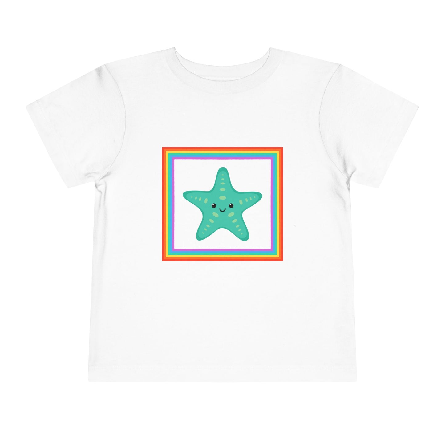 Cute "Starfish Toddler Tee" — Colorful Rainbow Frame Kids Shirt