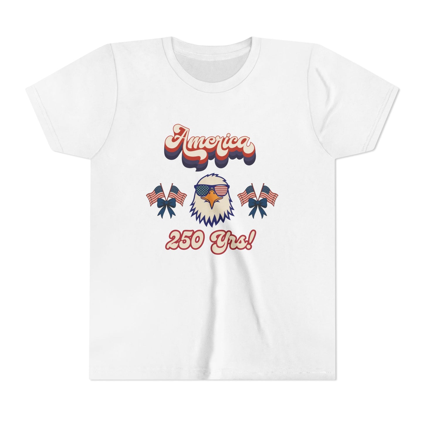 Youth Tee — Retro "America 250 yrs!" Eagle Independence Day T-Shirt