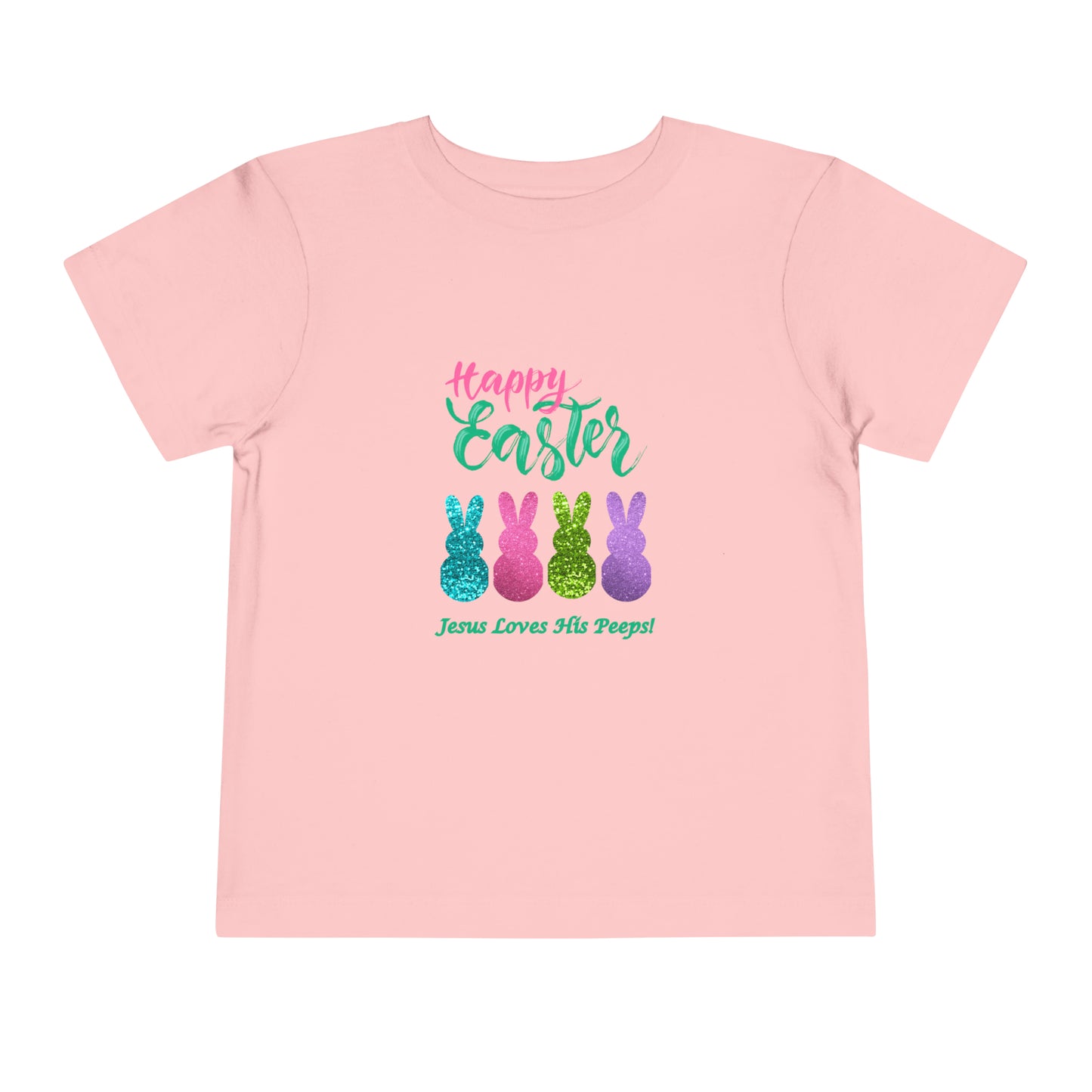 'Happy Easter-Jesus Loves His Peeps!" Toddler Short Sleeve Tee