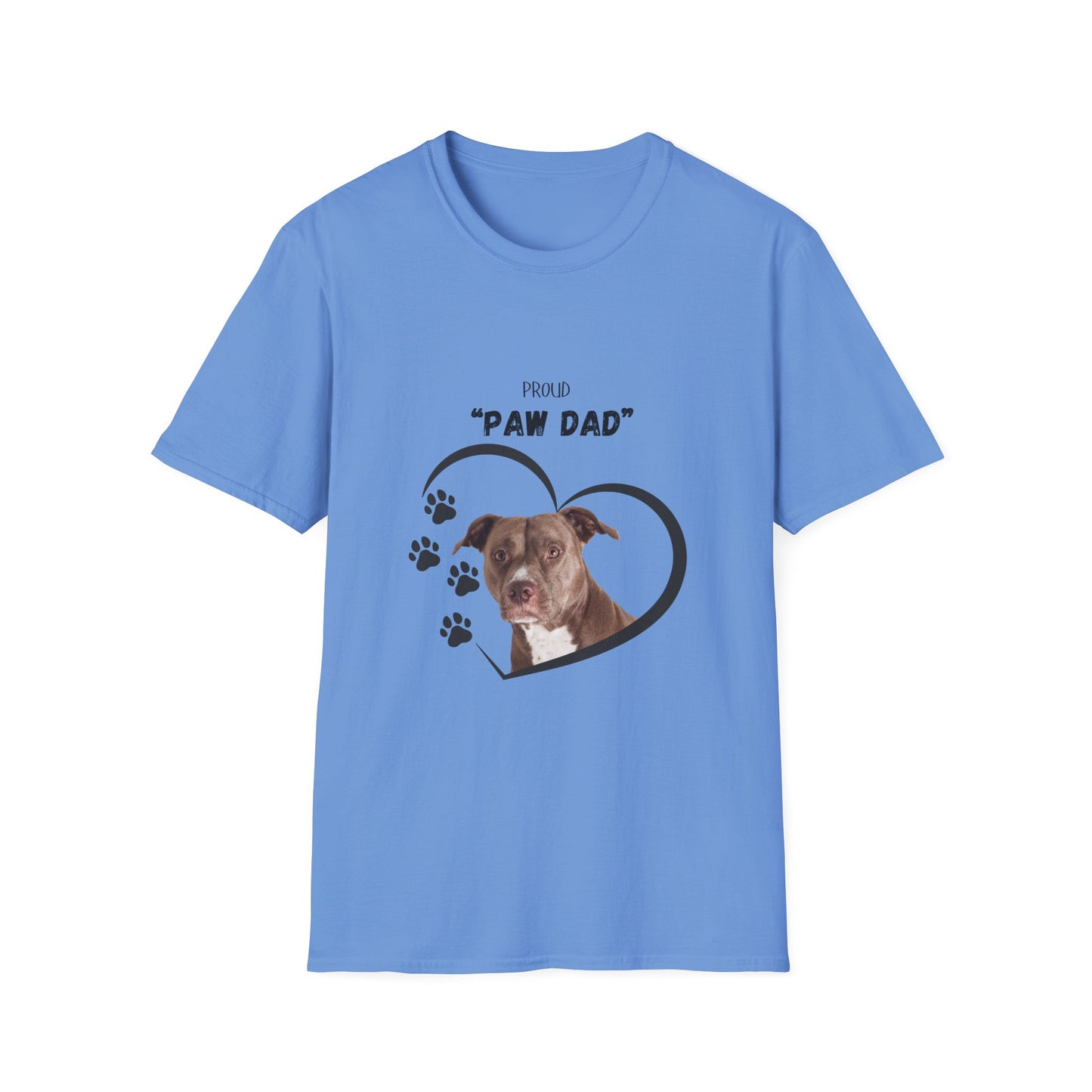 "PAW DAD" Pit Bull Personalized Heavy Cotton T-shirt