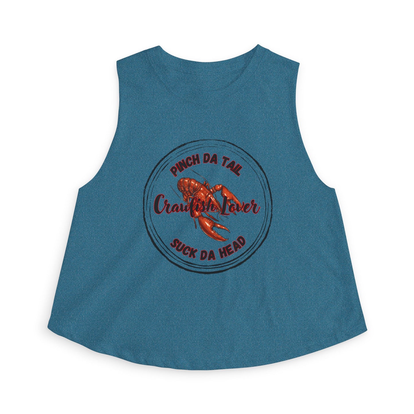 "Crawfish Lover" Crop Top — "Pinch Da Tail, Suck Da Head" Cajun Seafood-Flowy Cropped Tank. Make A  Statement In More Ways Than One!